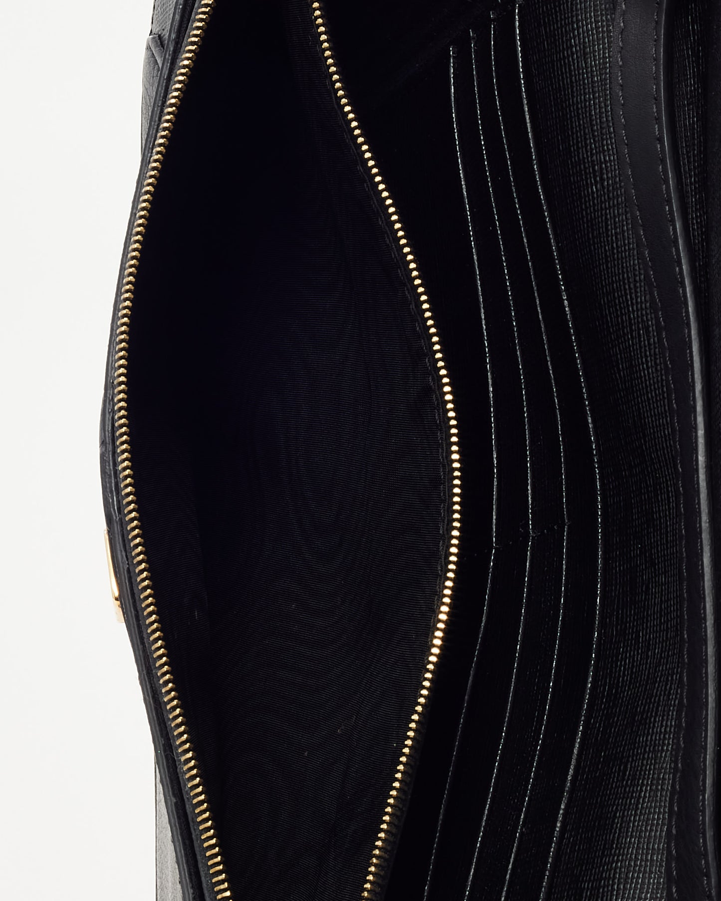 Fendi Black Vitello Elite Leather 2Jours Envelope Wristlet Clutch