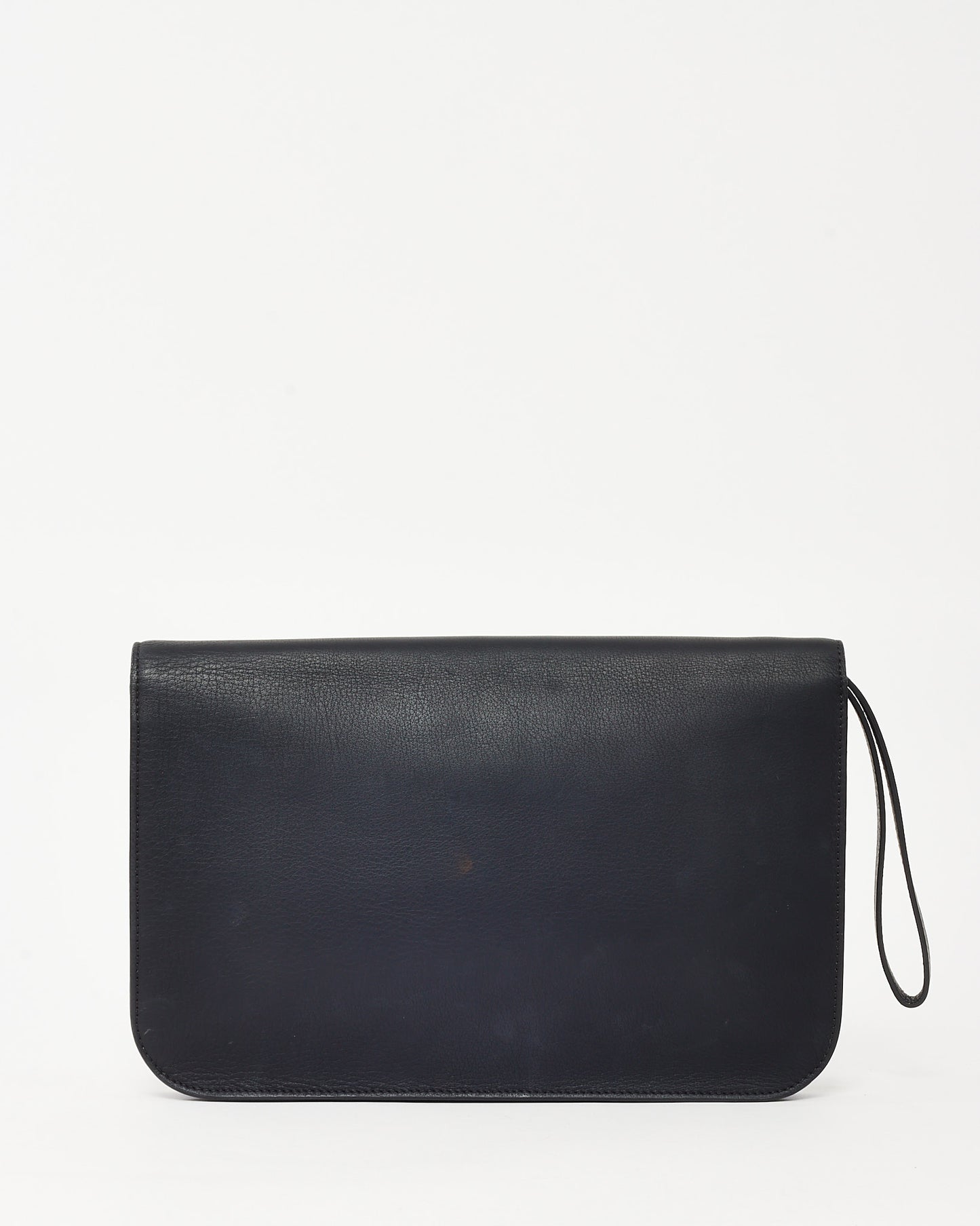 Fendi Black Vitello Elite Leather 2Jours Envelope Wristlet Clutch
