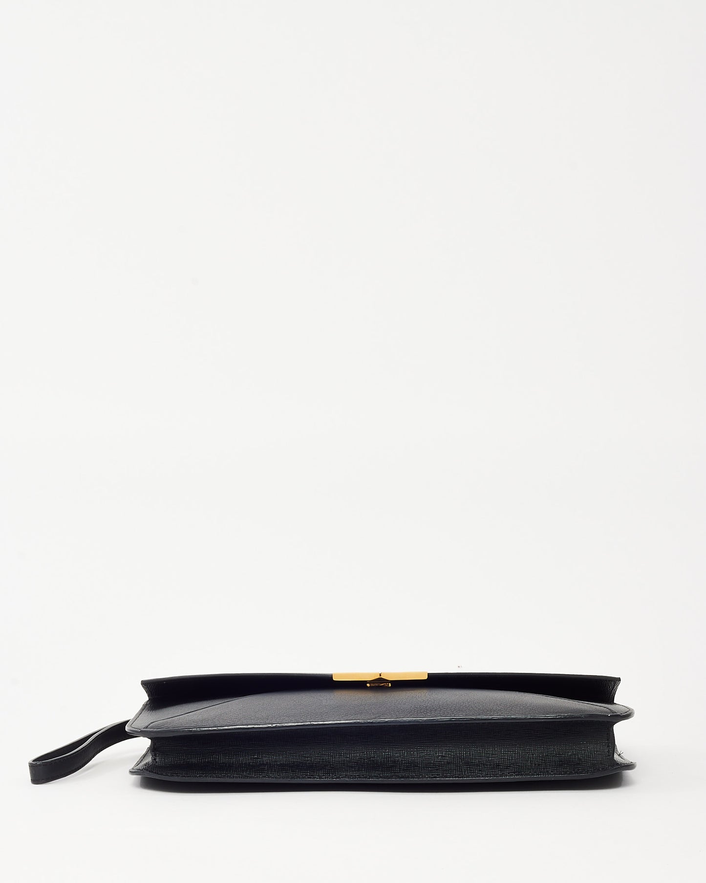 Fendi Black Vitello Elite Leather 2Jours Envelope Wristlet Clutch