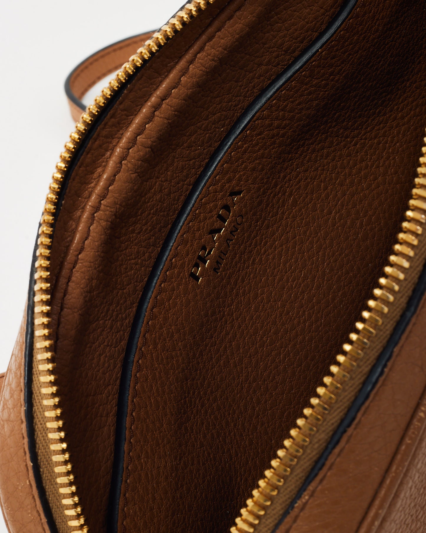 Prada Camel Brown Daino Leather 2Way Belt Bag and Crossbody 1BL007