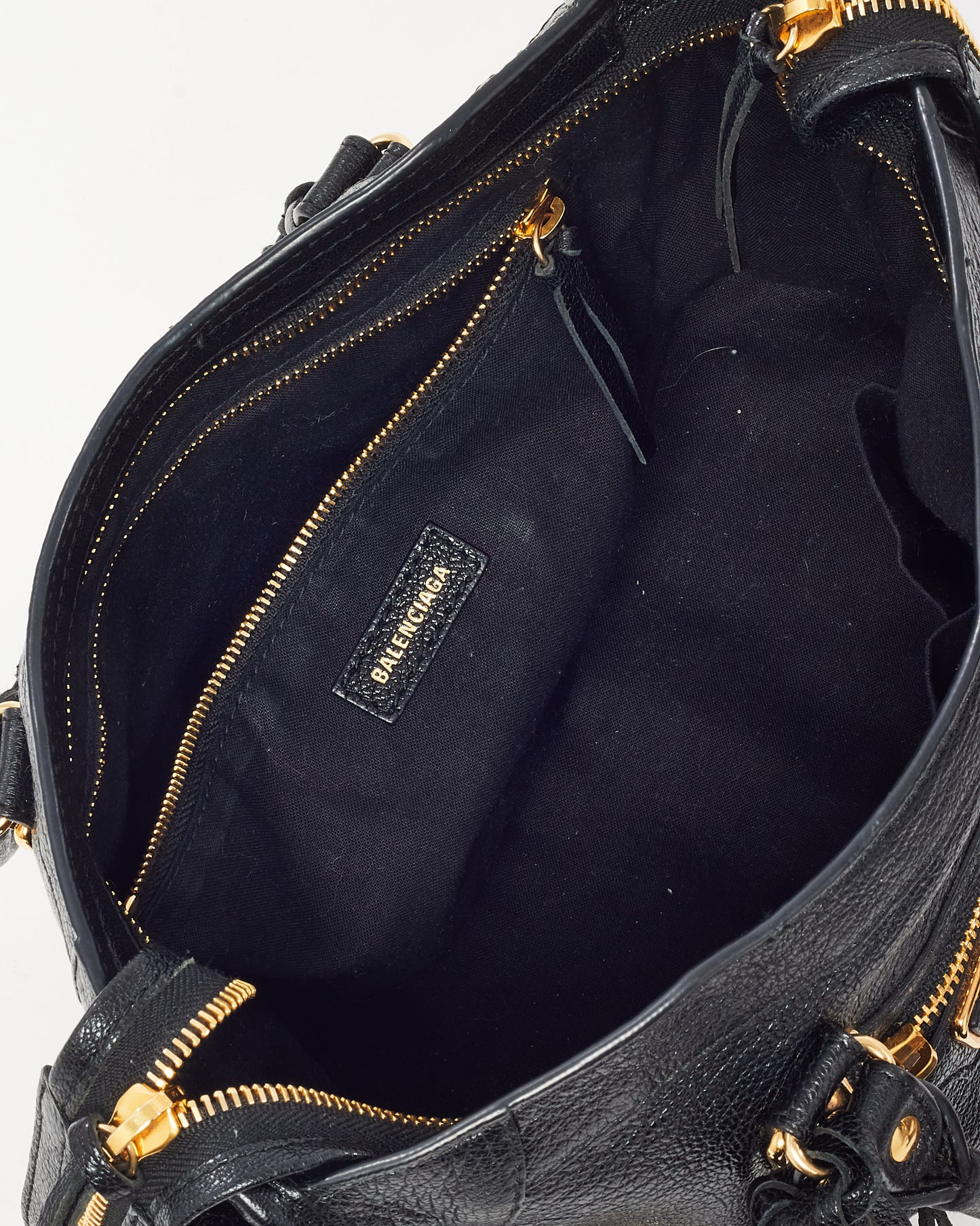 Balenciaga Black Leather GHW Metallic Edge Classic Mini City Bag