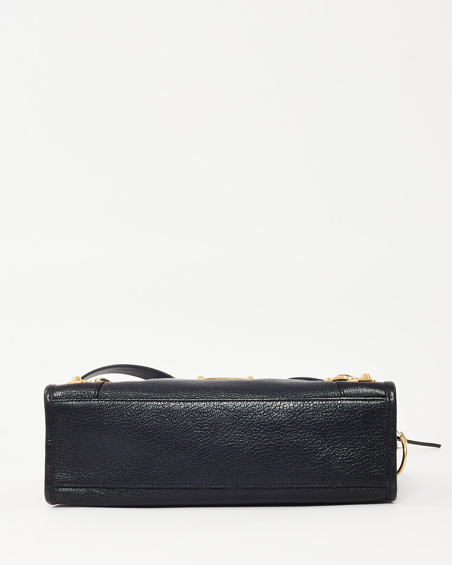 Balenciaga Black Leather GHW Metallic Edge Classic Mini City Bag