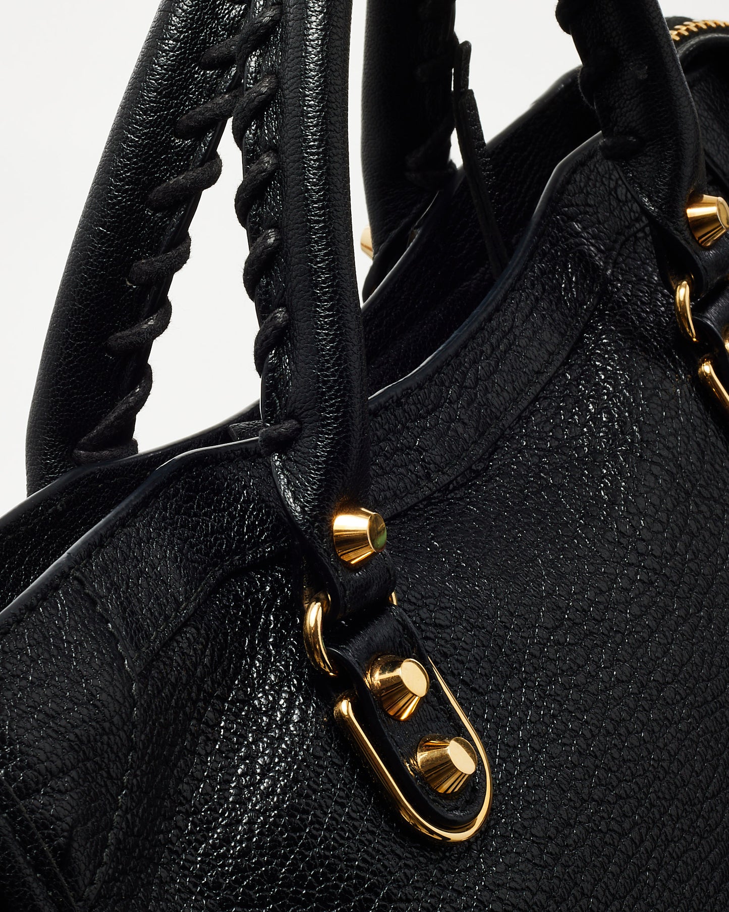Balenciaga Black Leather GHW Metallic Edge Classic Mini City Bag