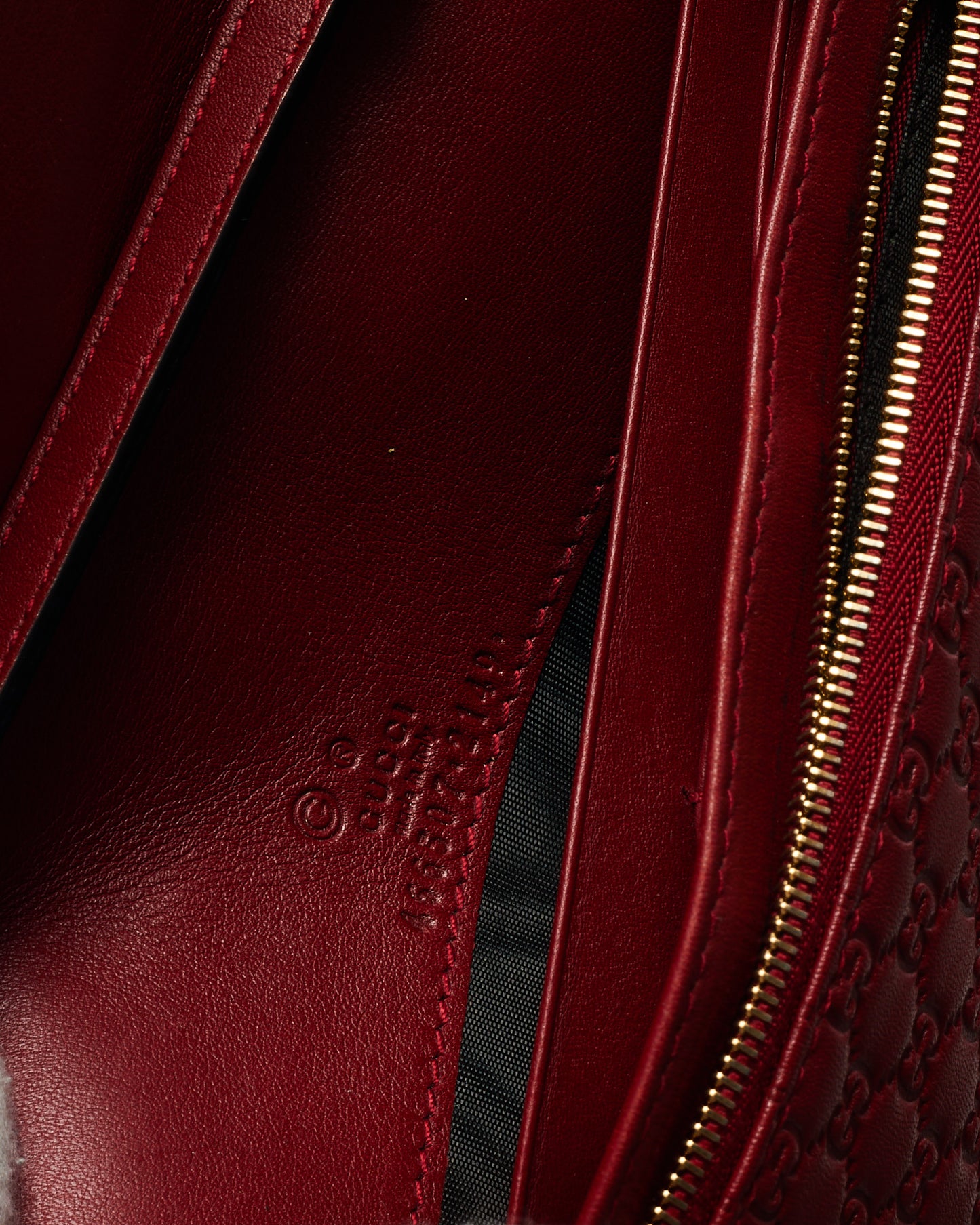 Gucci Red Monogram GG Microguccissima Leather WOC Wallet on Strap Crossbody Bag