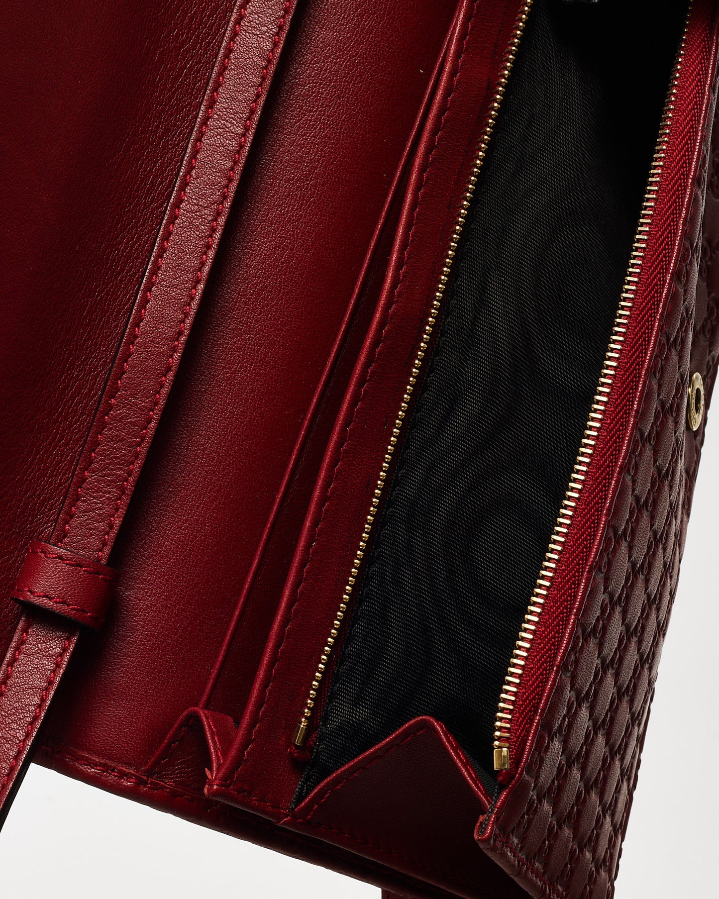 Gucci Red Monogram GG Microguccissima Leather WOC Wallet on Strap Crossbody Bag
