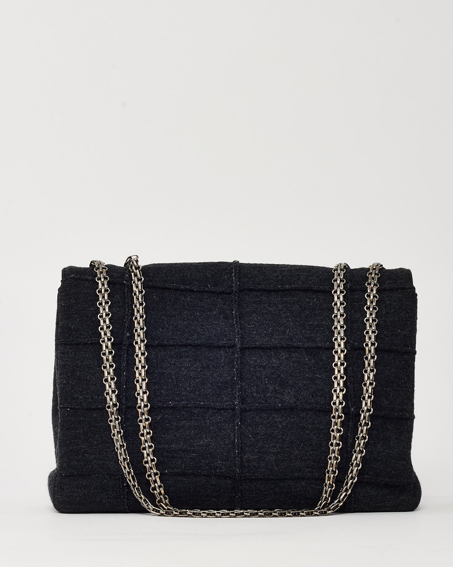 Chanel Dark Grey Wool Chocolate Bar 2.55 Re-Issue Flap Bag