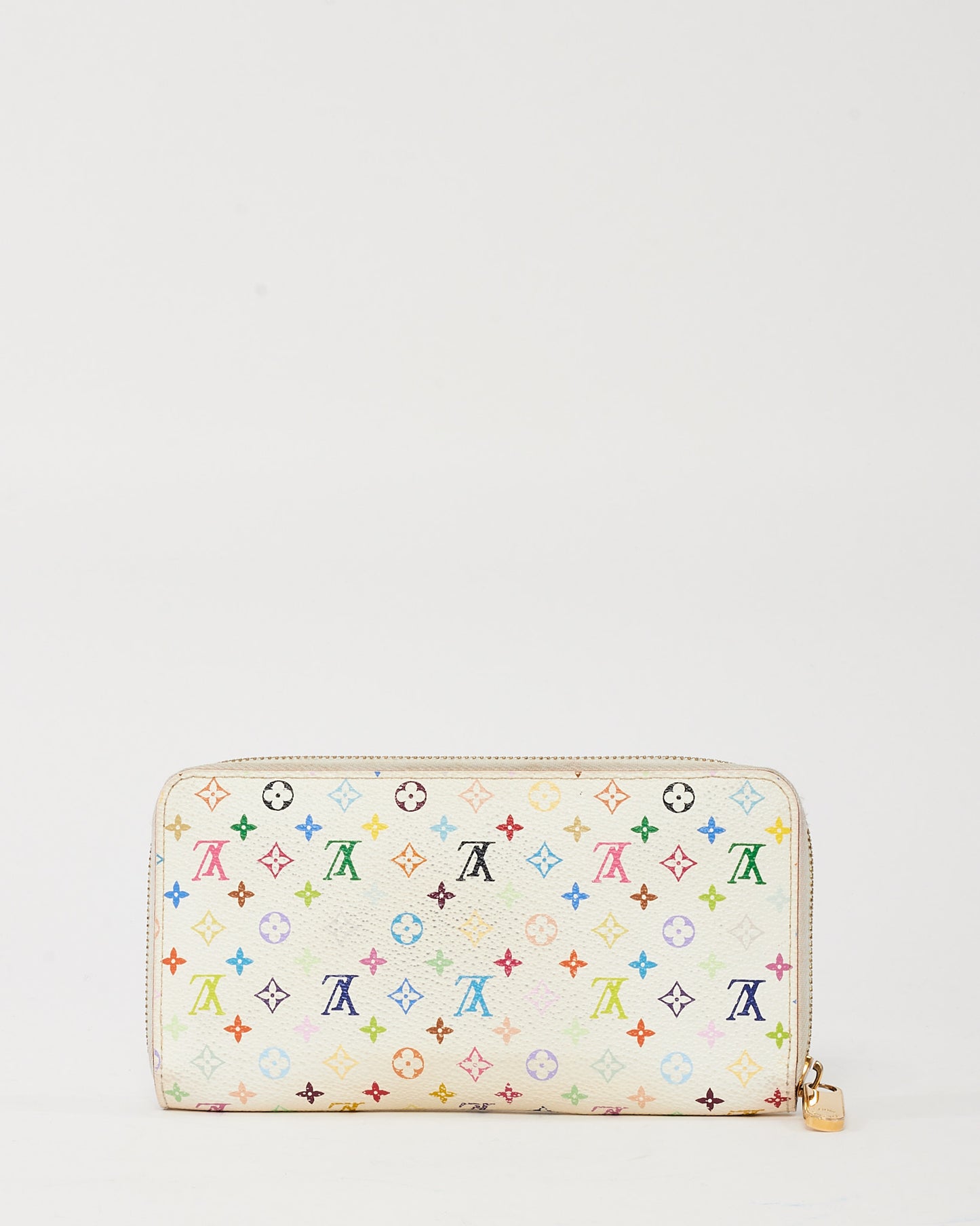 Louis Vuitton White Murakami Multicolor Monogram Canvas Zippy Wallet