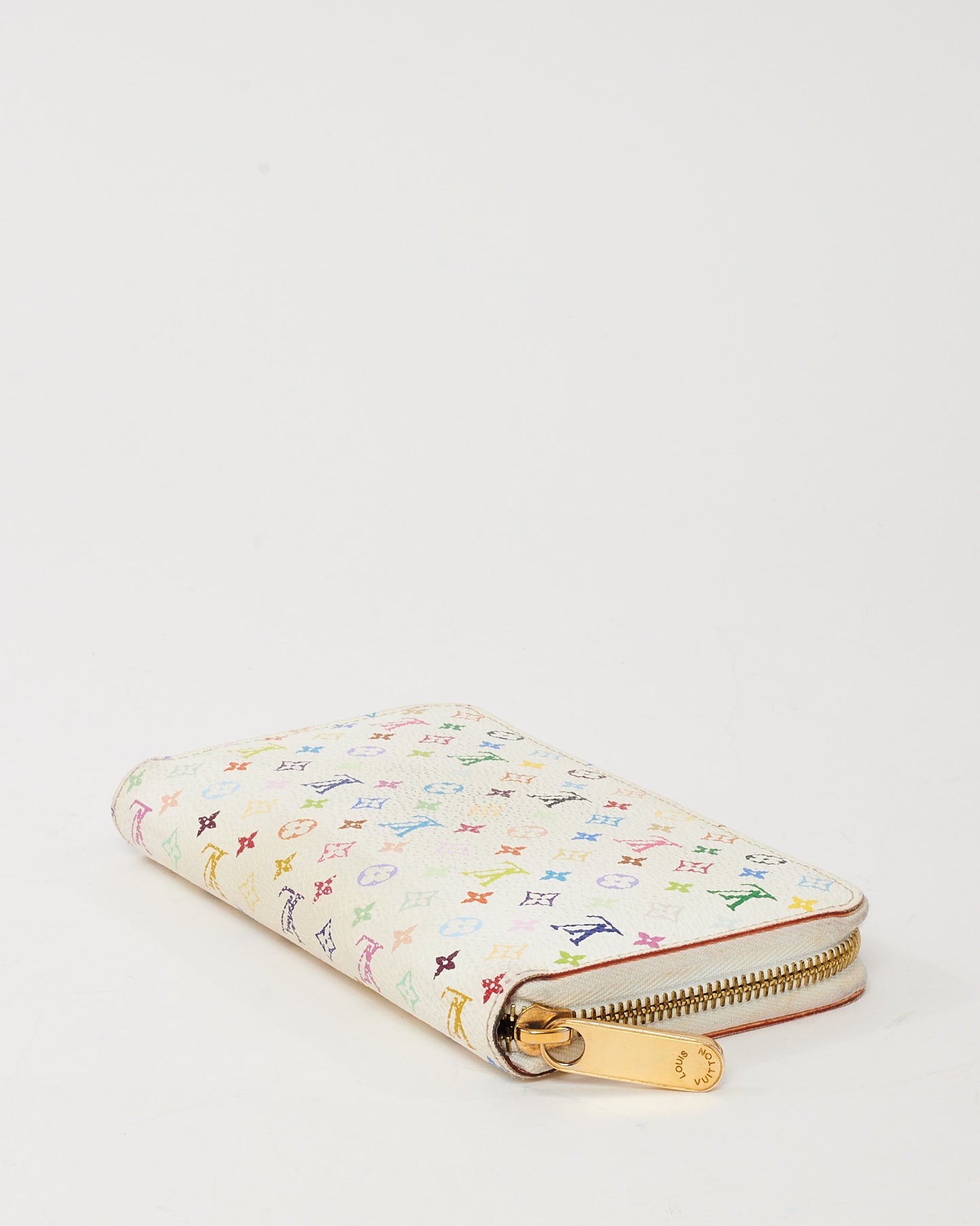 Louis Vuitton White Murakami Multicolor Monogram Canvas Zippy Wallet