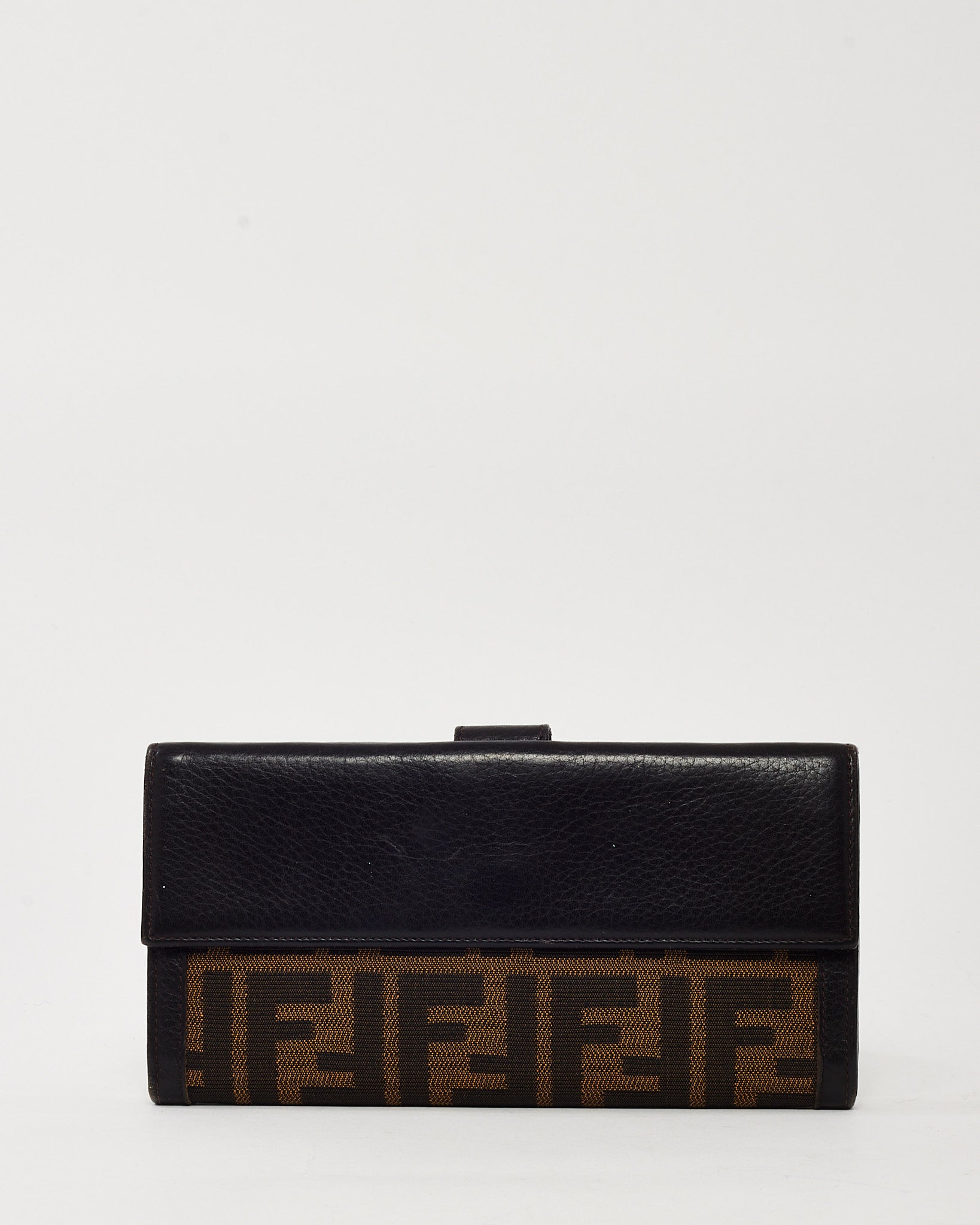 Buy Fendi Brown Leather Trim & Tobacco Zucca Print Canvas
