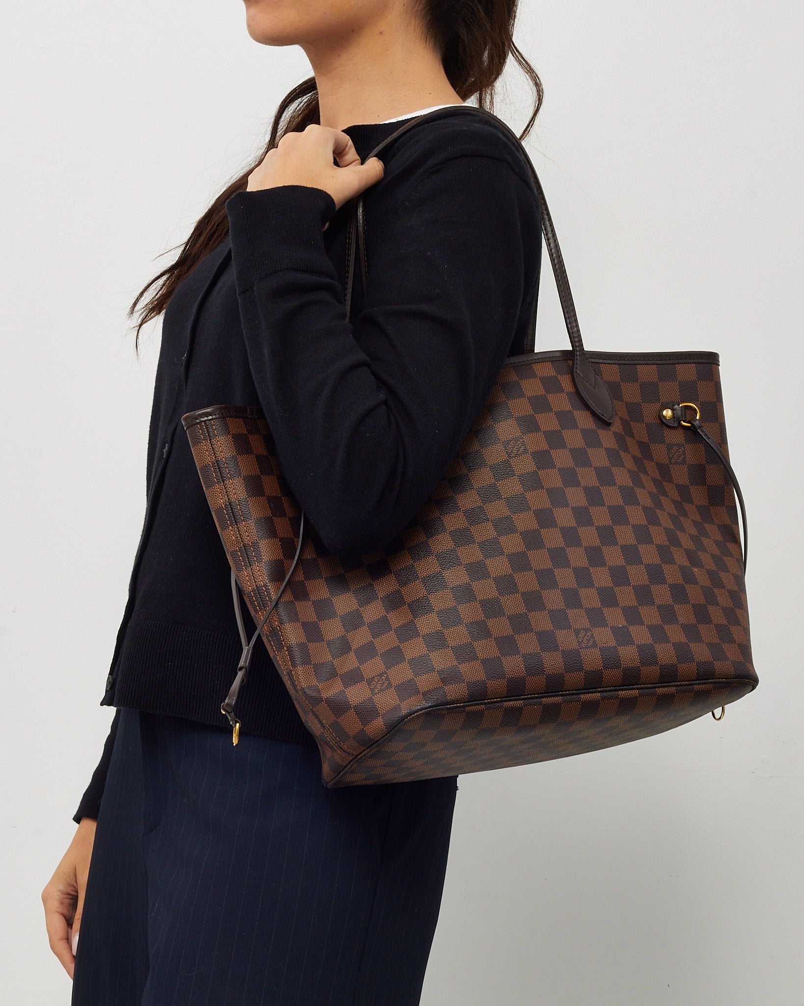 Buy Louis Vuitton Damier Ebene Coated Canvas Neverfull MM Bag