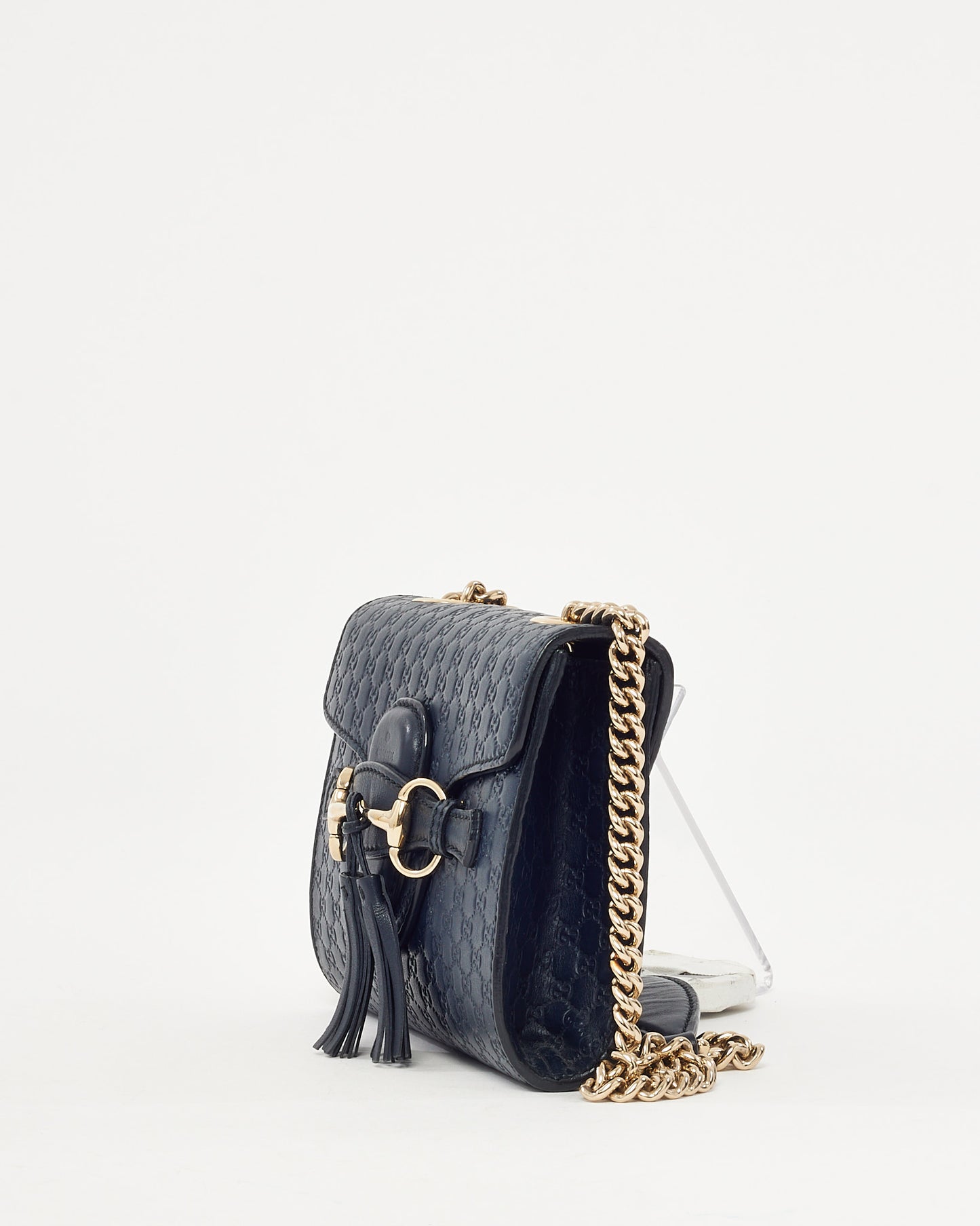 Sac bandoulière Gucci Emily WOC en cuir Microguccissima bleu