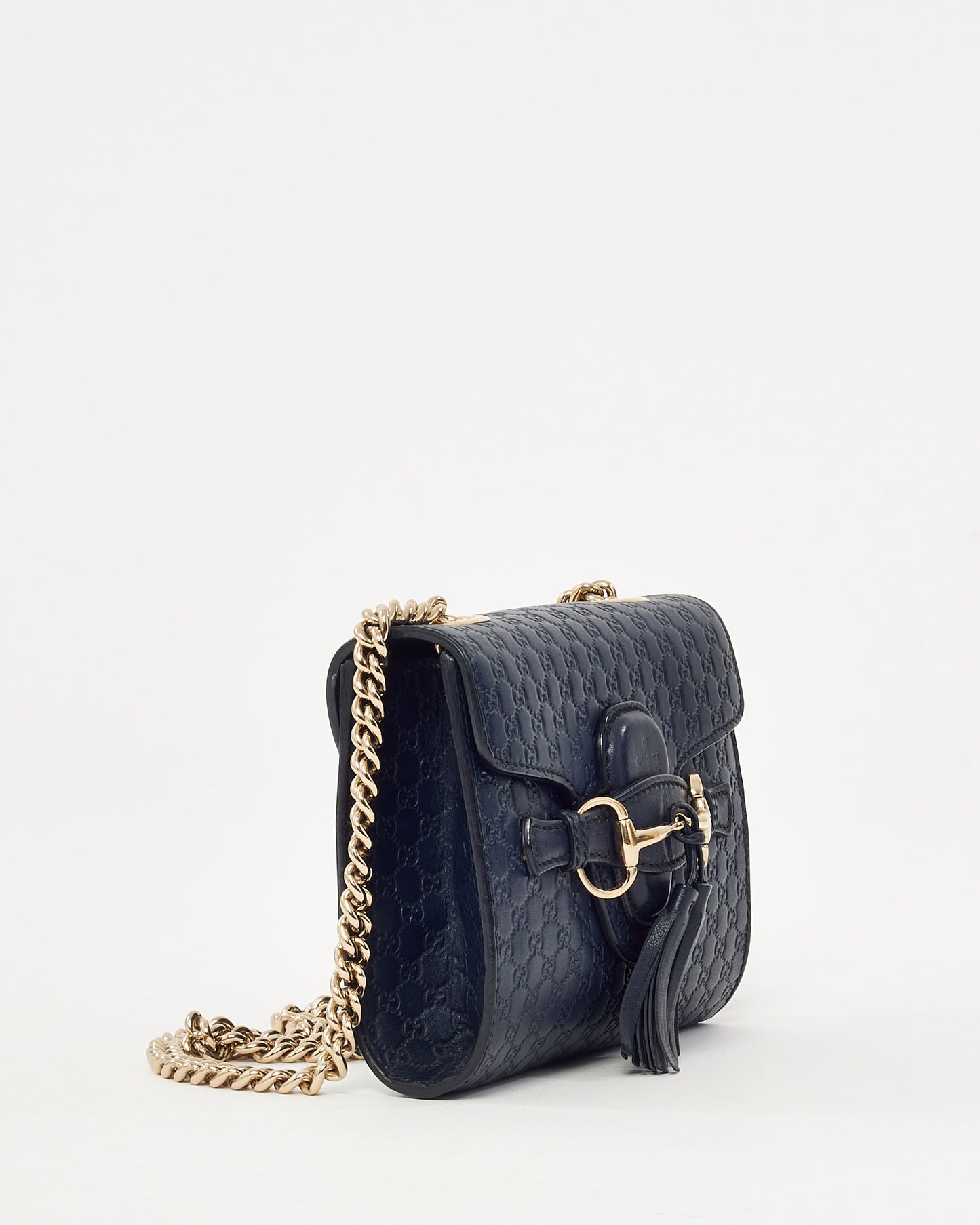 Sac bandoulière Gucci Emily WOC en cuir Microguccissima bleu