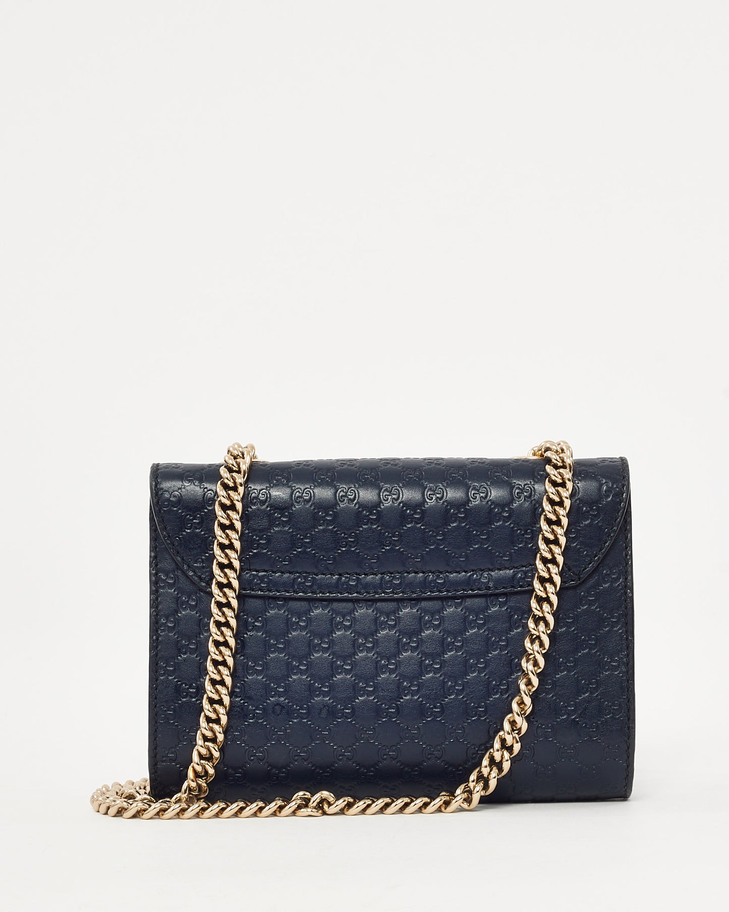 Sac bandoulière Gucci Emily WOC en cuir Microguccissima bleu
