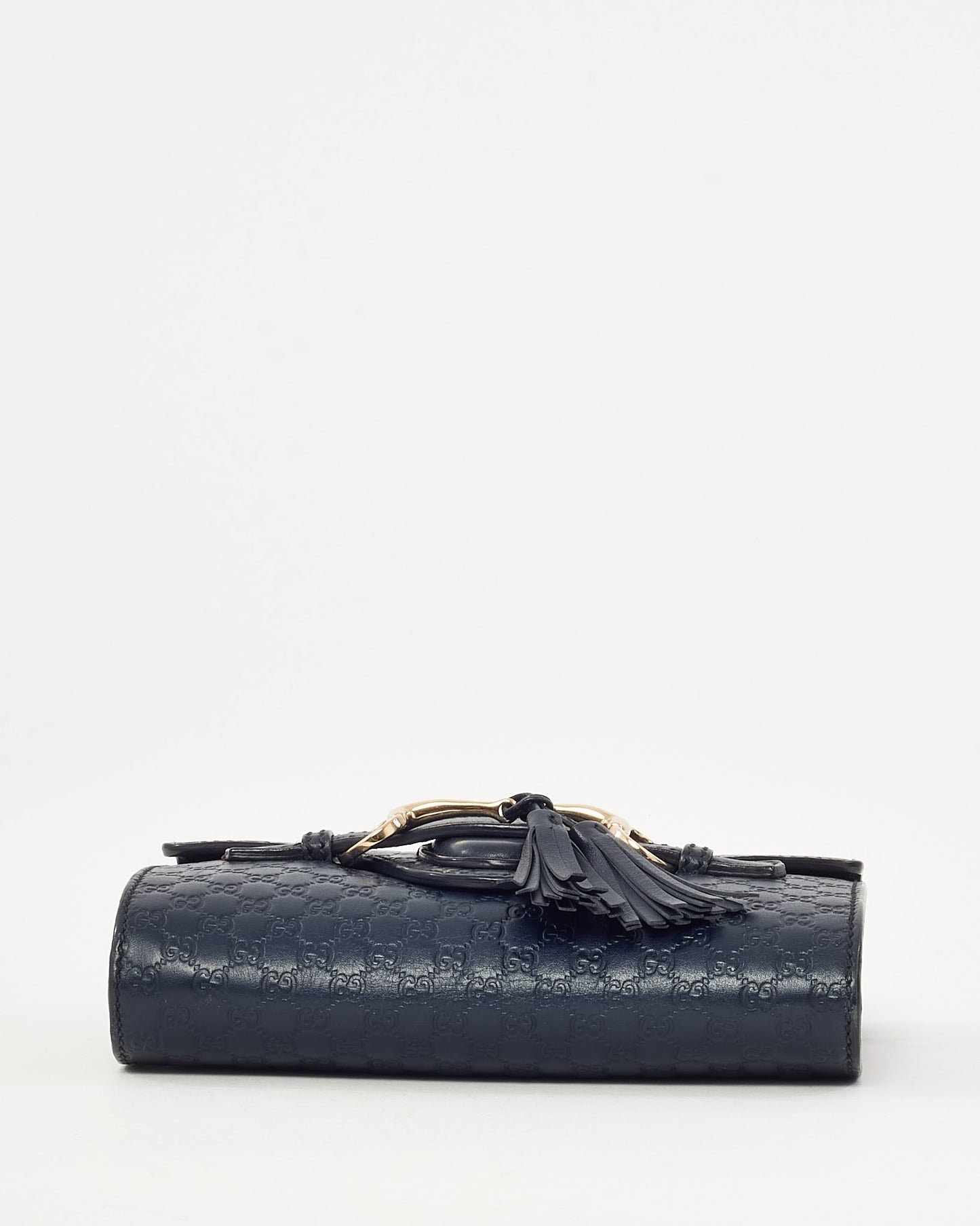 Sac bandoulière Gucci Emily WOC en cuir Microguccissima bleu