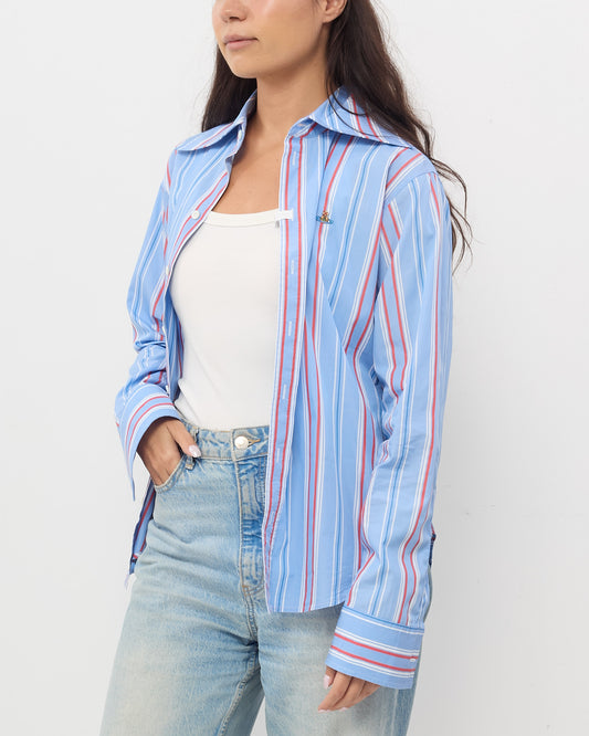 Vivienne Westwood Blue & Red Striped Button Down Shirt - 40