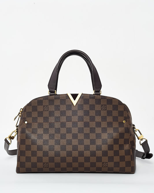 Louis Vuitton Damier Ebene Coated Canvas Kensignton V Bowling Bag with Strap