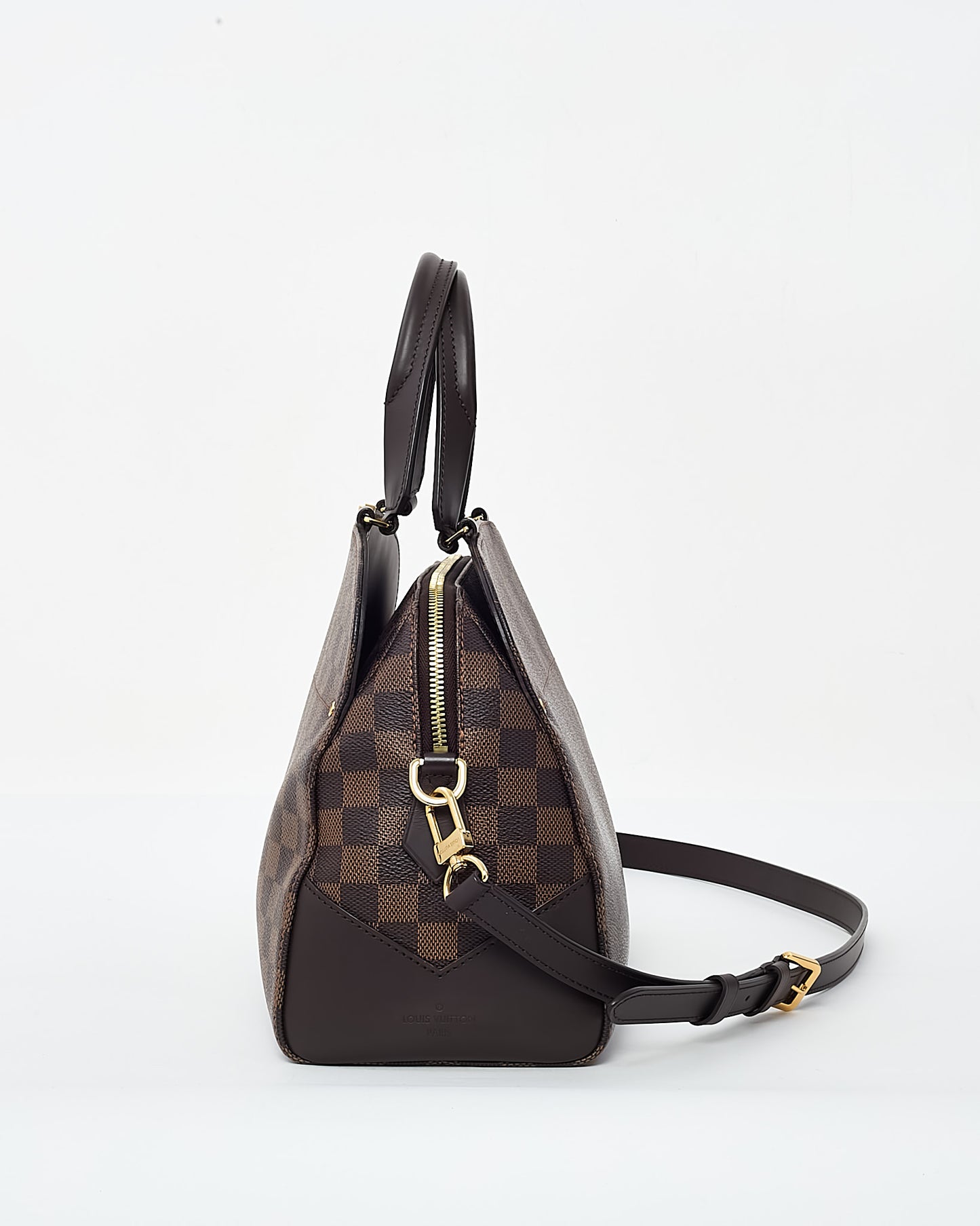 Sac cabas Louis Vuitton Kensignton V en toile enduite Damier Ebene marron