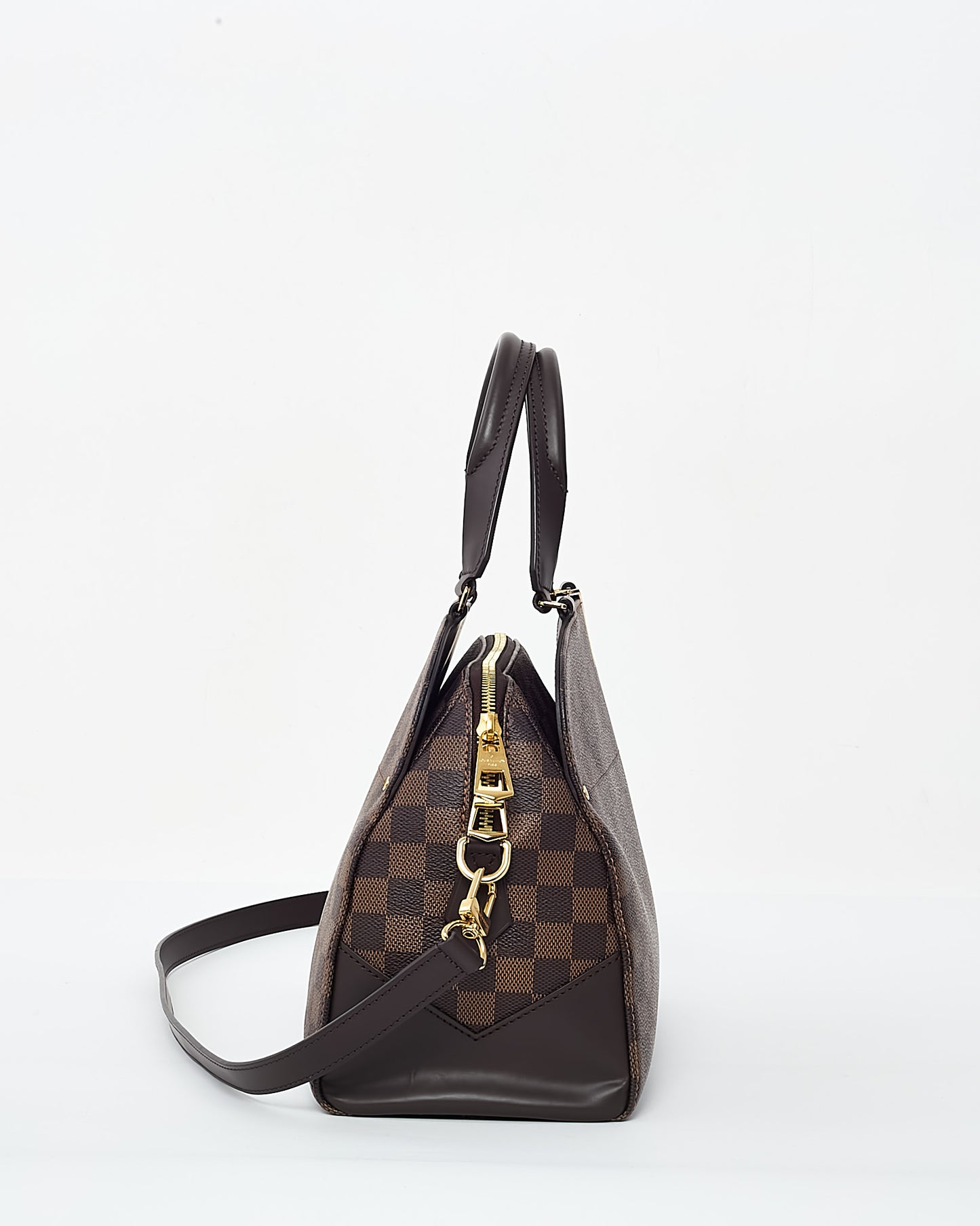 Sac cabas Louis Vuitton Kensignton V en toile enduite Damier Ebene marron