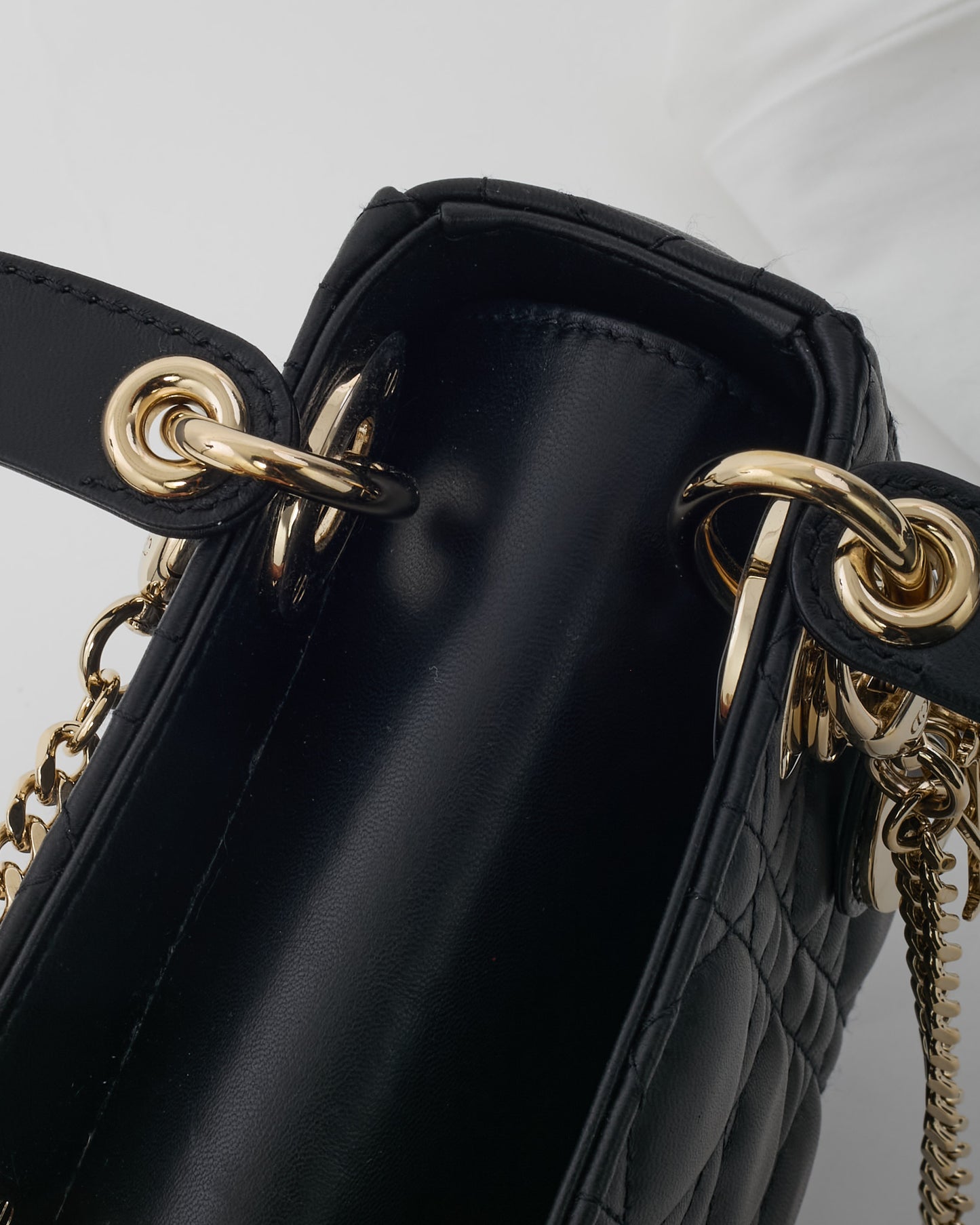 Dior Black Cannage Leather Mini Lady Dior Bag GHW