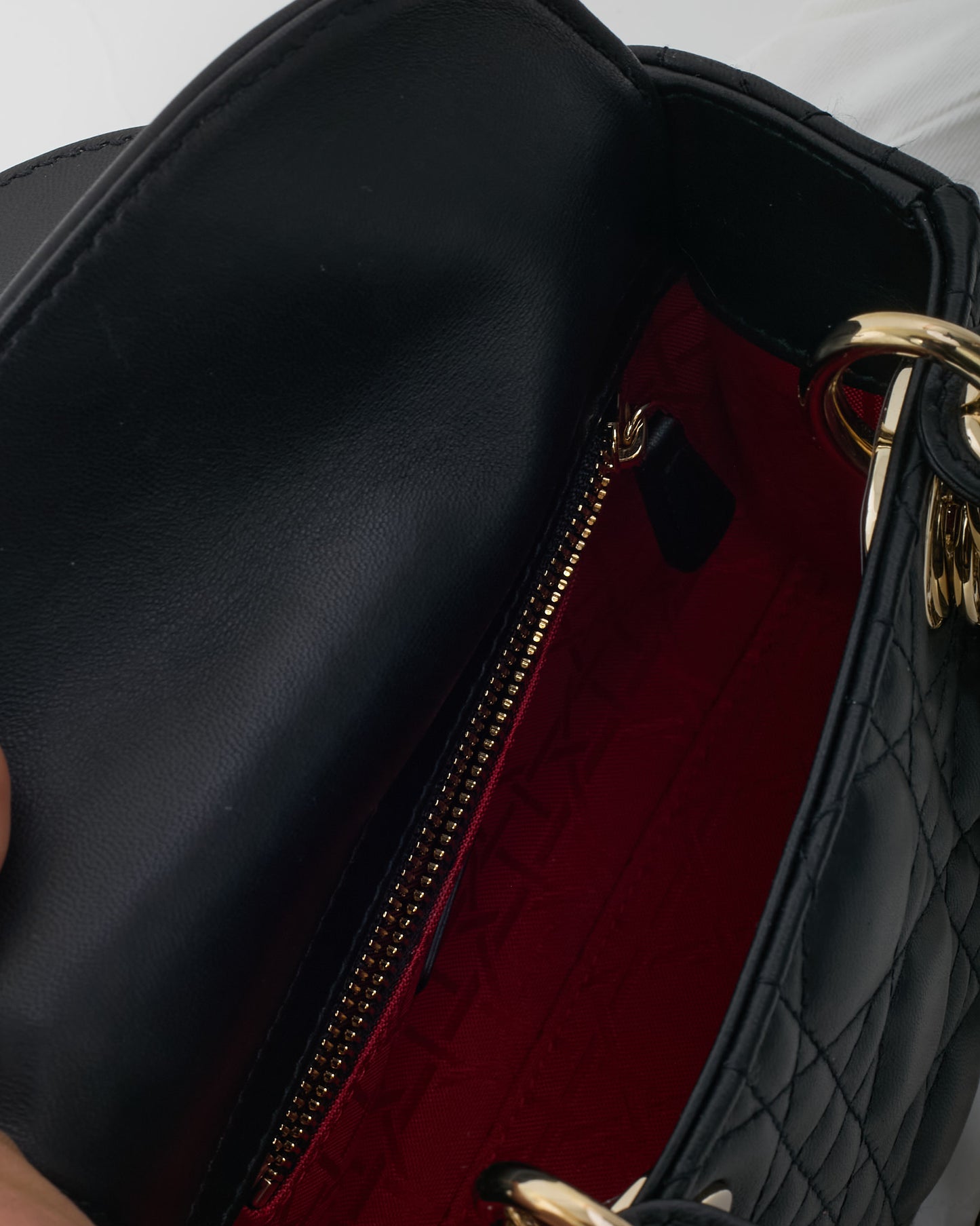 Dior Black Cannage Leather Mini Lady Dior Bag GHW