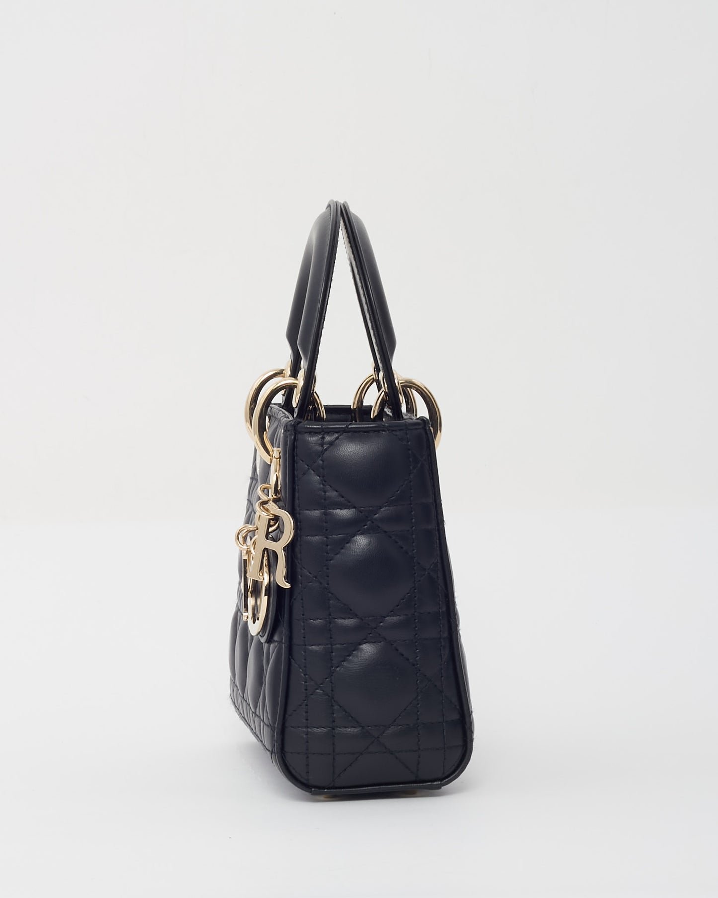 Dior Black Cannage Leather Mini Lady Dior Bag GHW