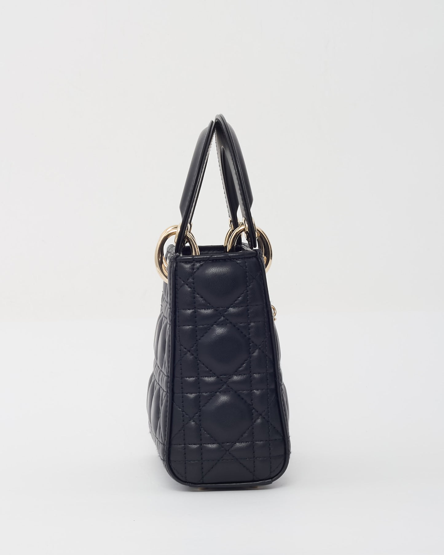 Dior Black Cannage Leather Mini Lady Dior Bag GHW