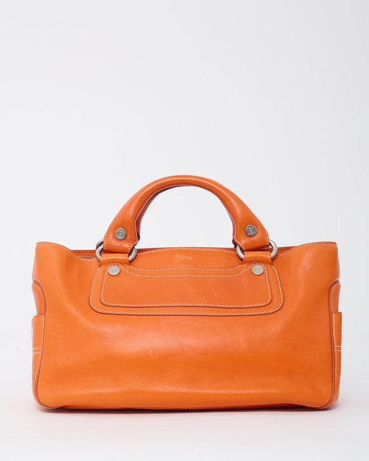 Celine Vintage Orange Leather Boogie Bag
