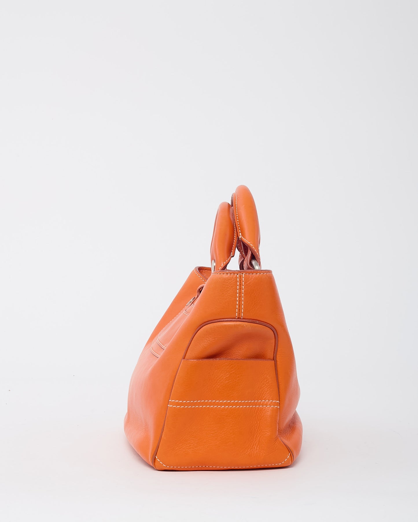 Sac Boogie Celine Vintage en Cuir Grainé Rose avec Clous Dorés