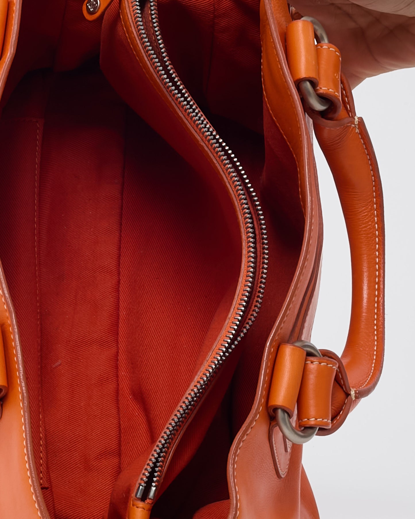 Sac Boogie Celine Vintage en Cuir Grainé Rose avec Clous Dorés