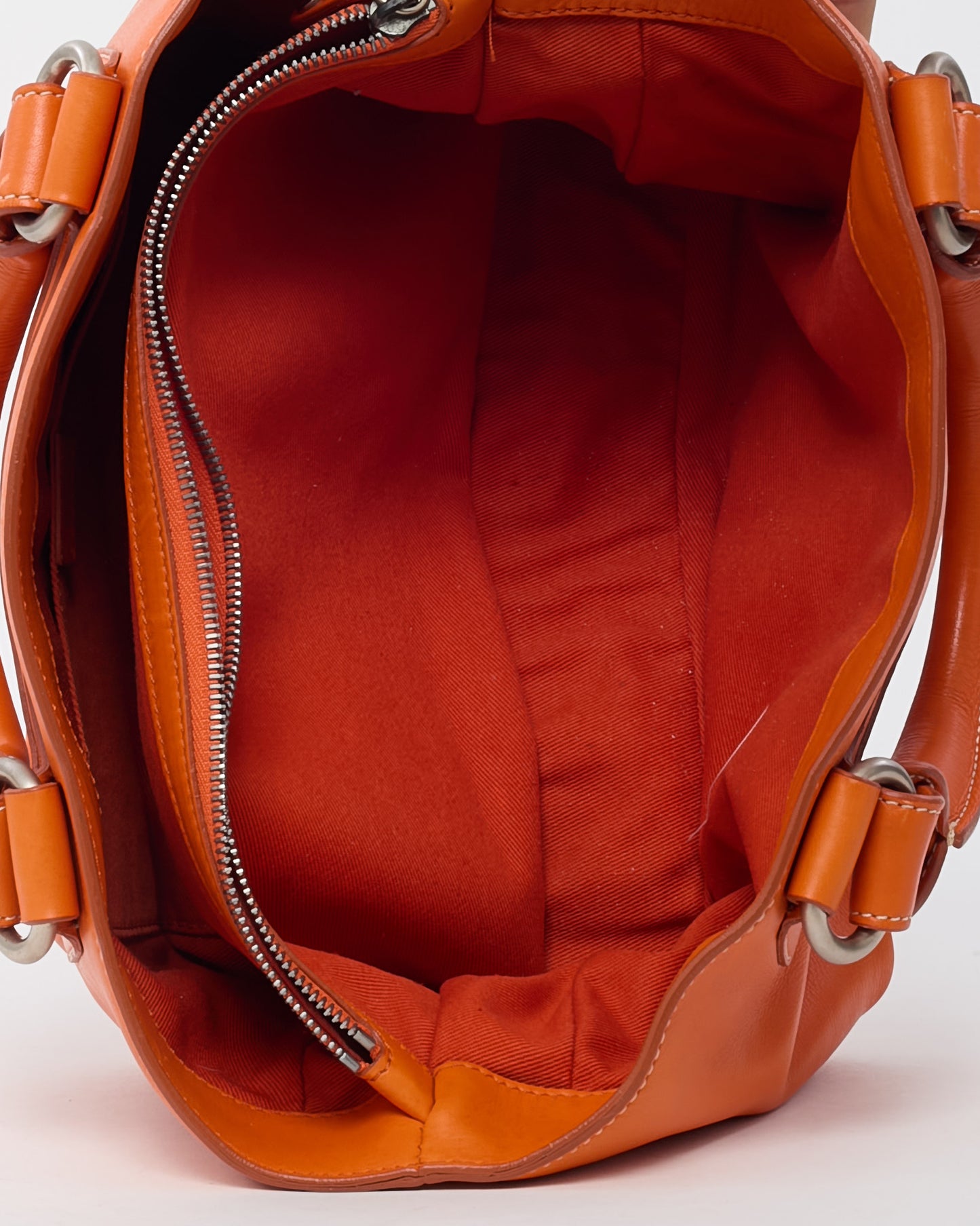 Sac Boogie Celine Vintage en Cuir Grainé Rose avec Clous Dorés