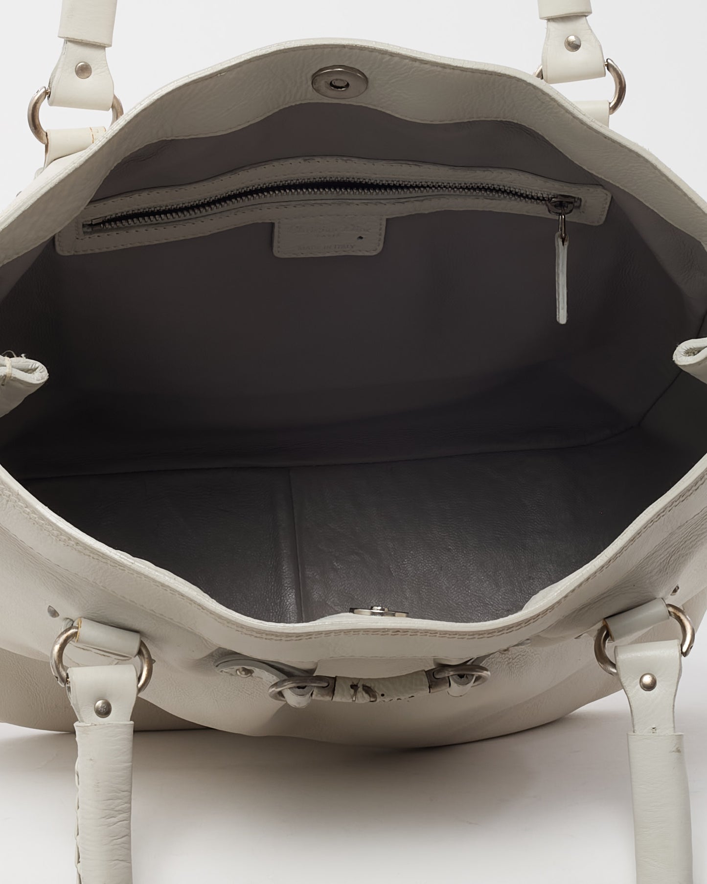 Dior Vintage White Leather My Dior Frame Tote Bag