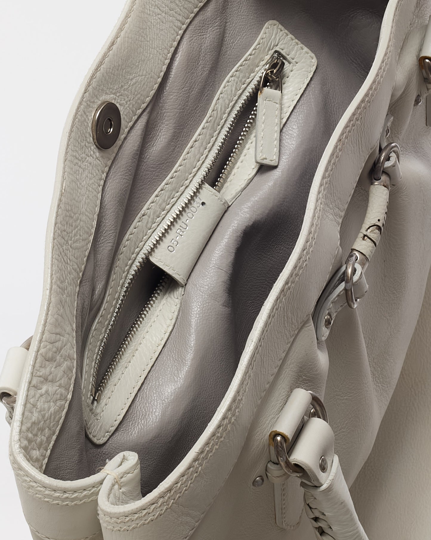 Dior Vintage White Leather My Dior Frame Tote Bag