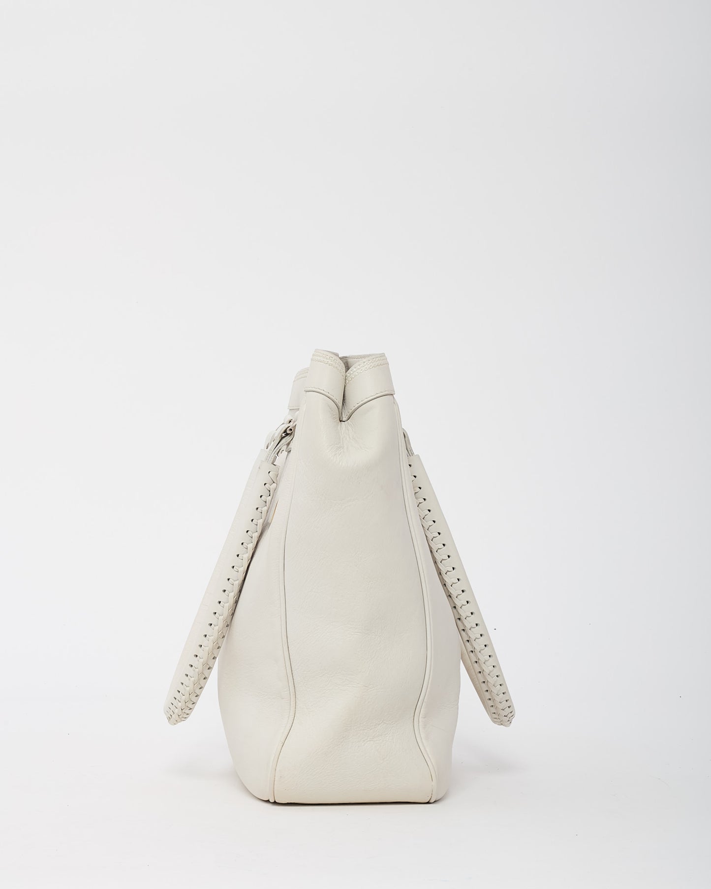 Dior Vintage White Leather My Dior Frame Tote Bag