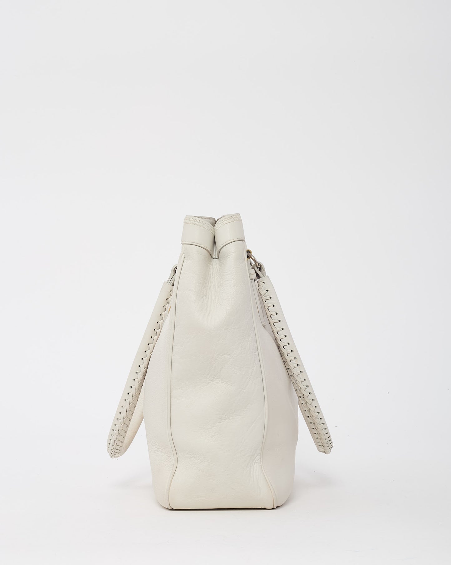 Dior Vintage White Leather My Dior Frame Tote Bag