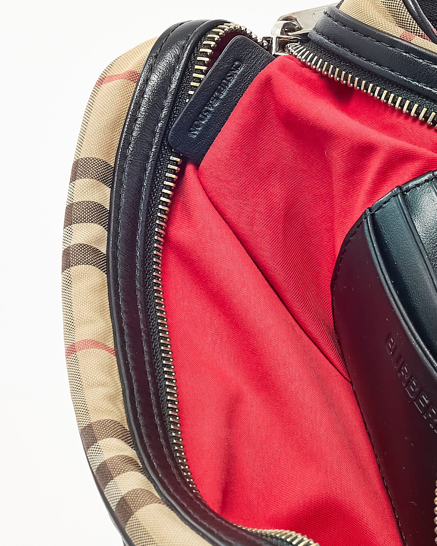 Sac porté épaule petit modèle Lola en tweed beige archive Burberry