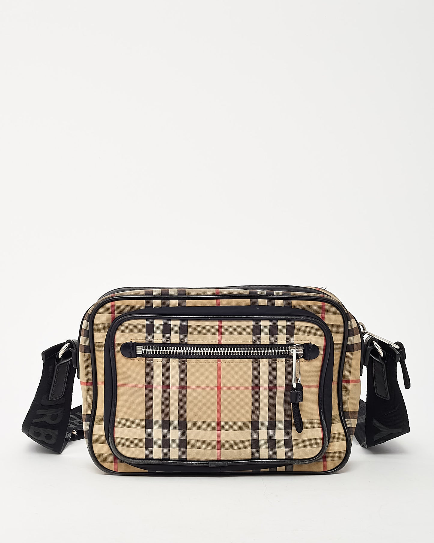 Sac porté épaule petit modèle Lola en tweed beige archive Burberry