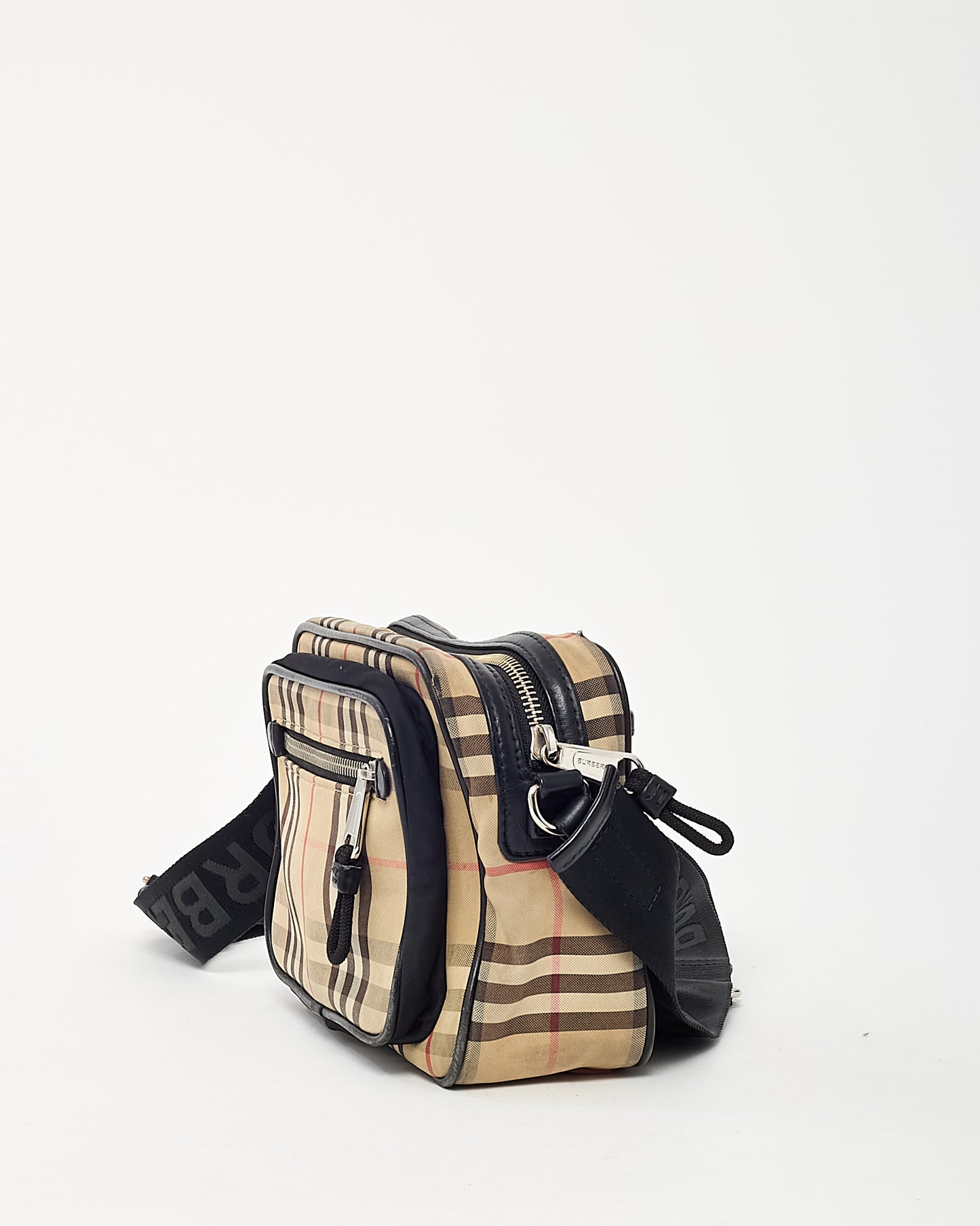 Sac porté épaule petit modèle Lola en tweed beige archive Burberry