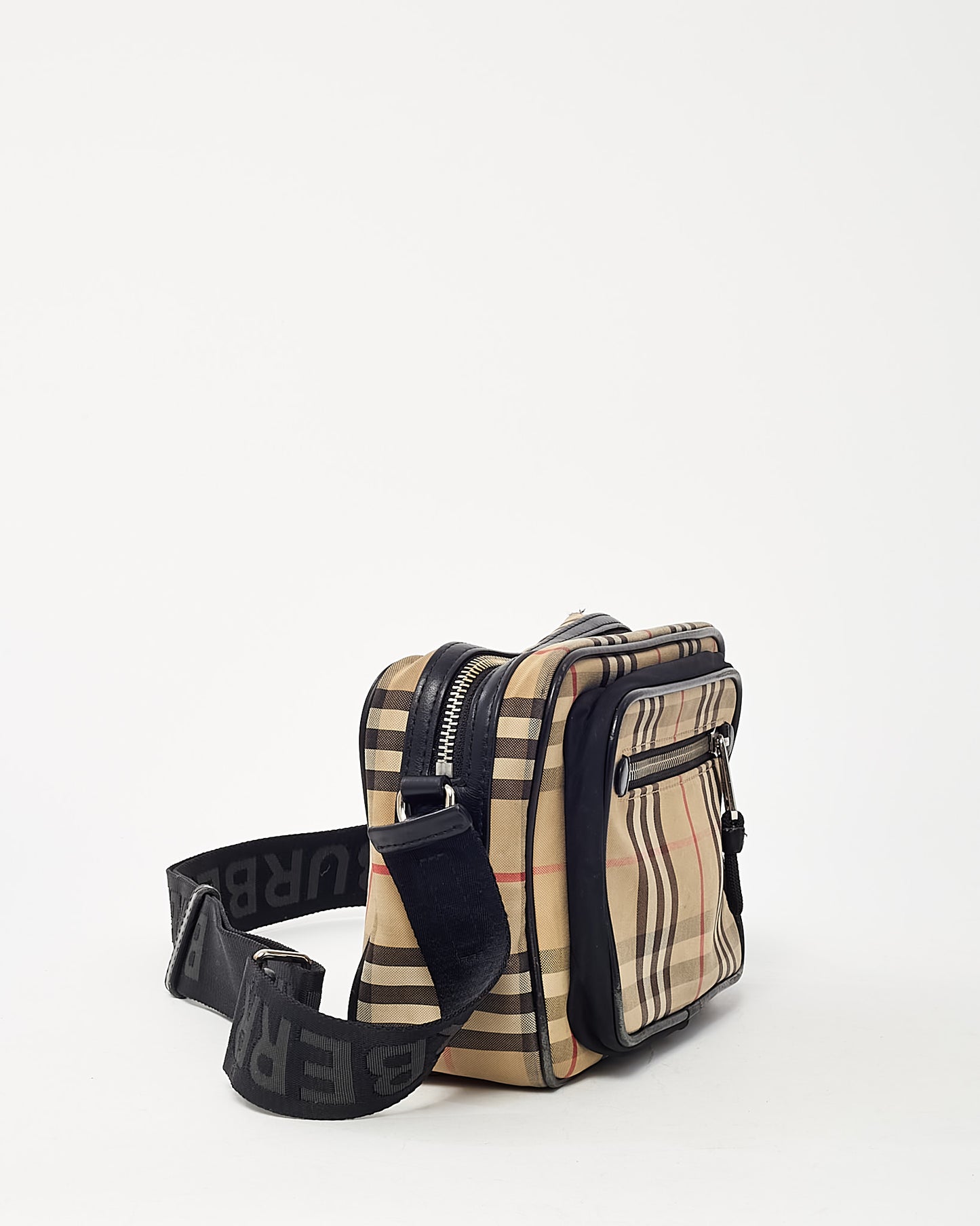 Sac porté épaule petit modèle Lola en tweed beige archive Burberry