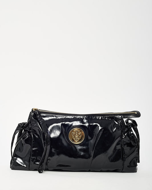 Gucci Black Patent Leather Large Hysteria Clutch