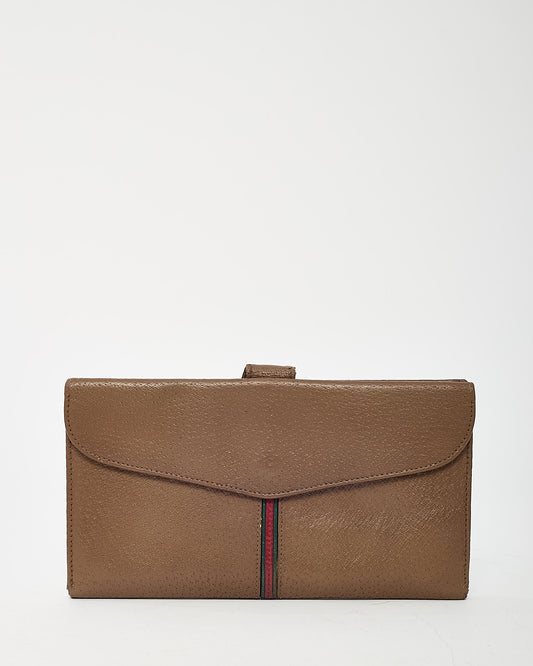 Portefeuille compact Gucci Marmont en cuir matelassé diagonal torchon GG bleu marine et blanc