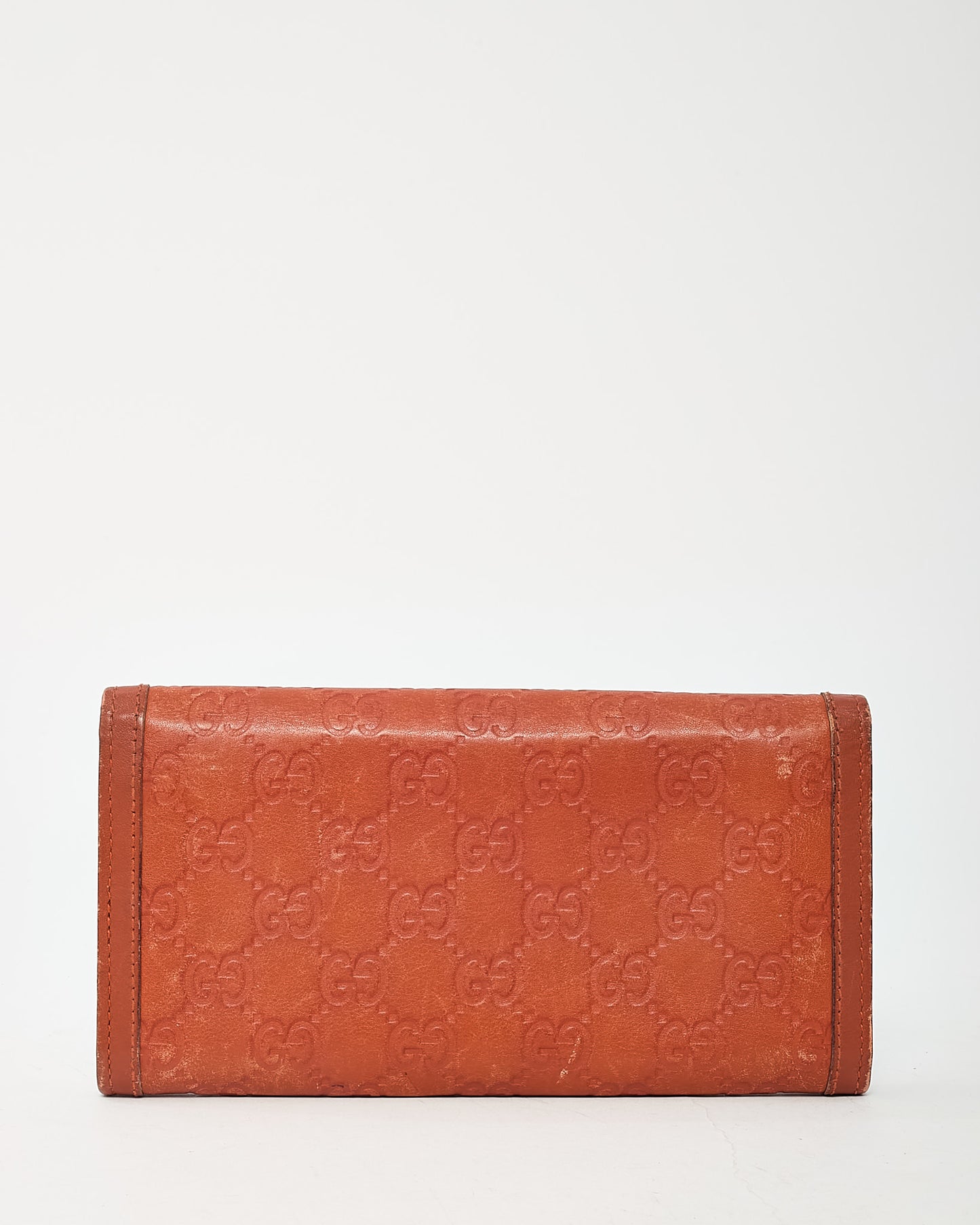 Gucci Orange Guccissima Monogram Leather Long Bi-Fold Wallet