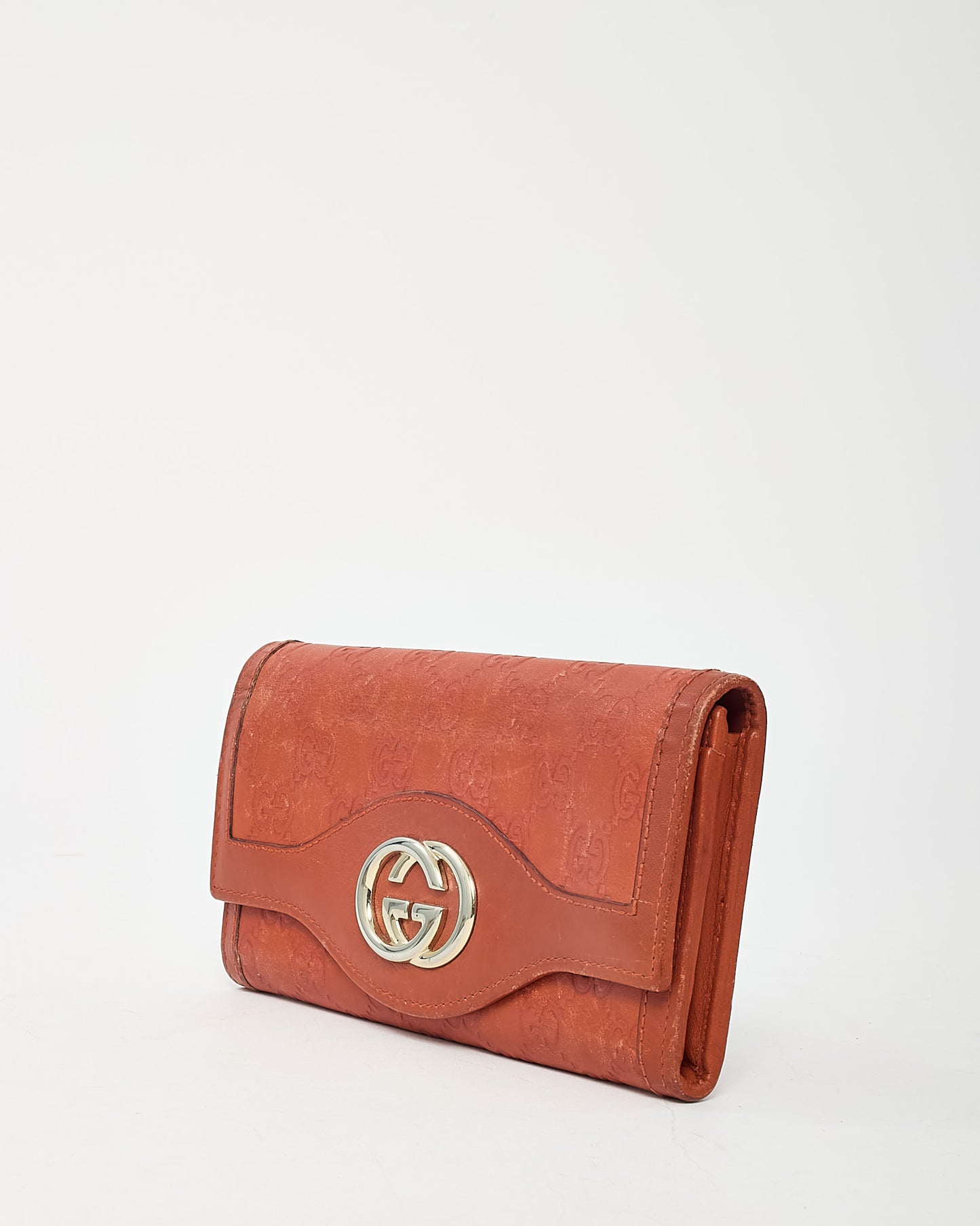 Gucci Orange Guccissima Monogram Leather Long Bi-Fold Wallet