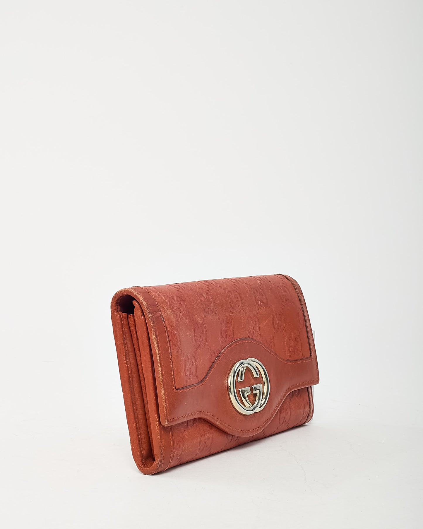 Gucci Orange Guccissima Monogram Leather Long Bi-Fold Wallet