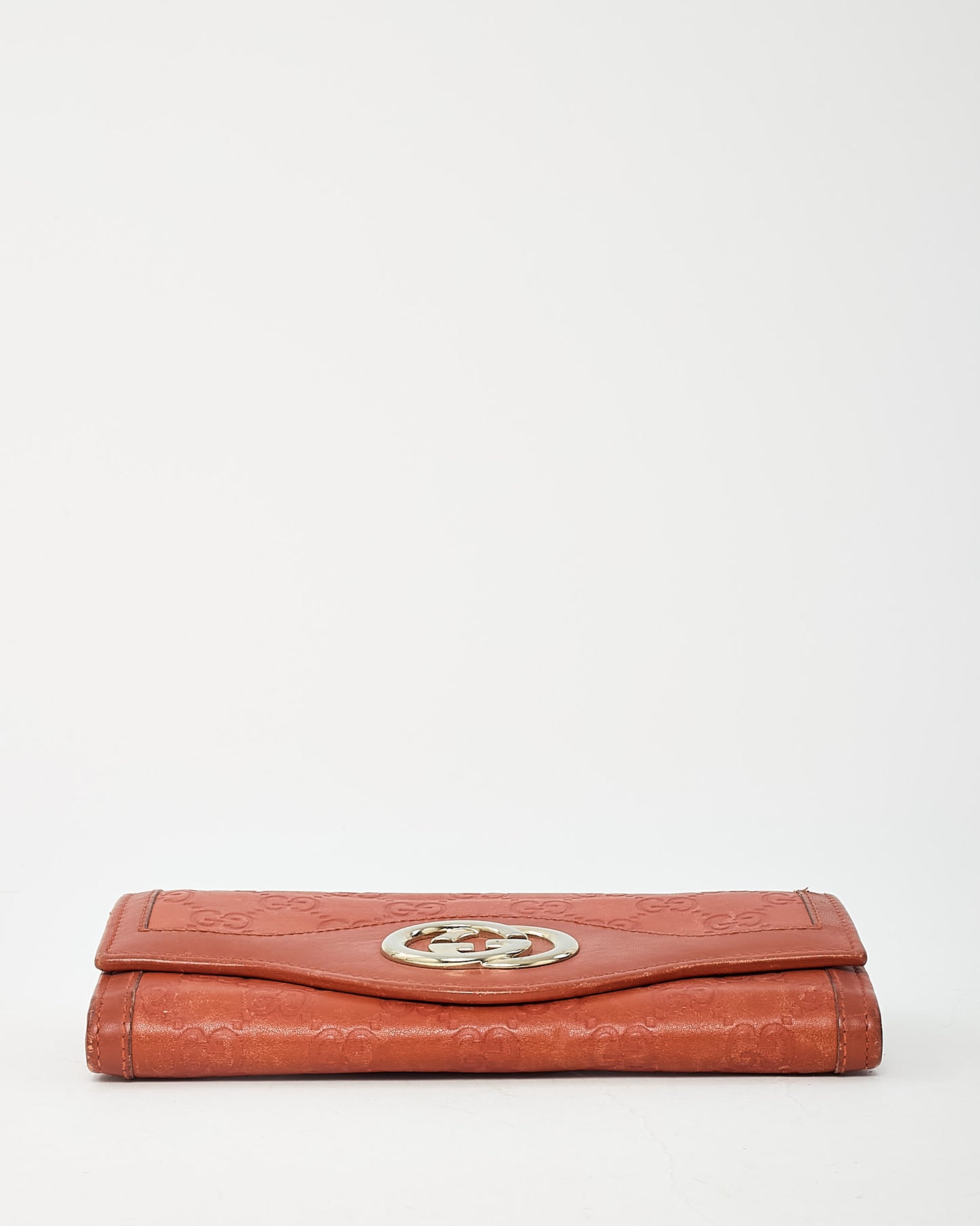 Gucci Orange Guccissima Monogram Leather Long Bi-Fold Wallet