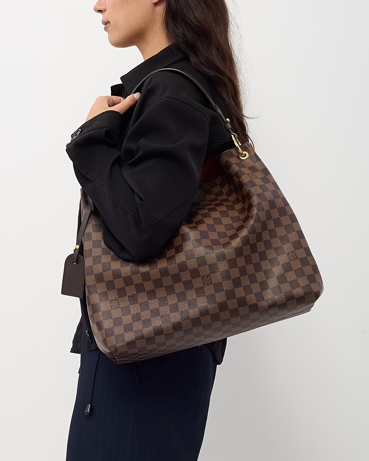Louis Vuitton Damier Ebene Coated Canvas Graceful MM Shoulder Bag