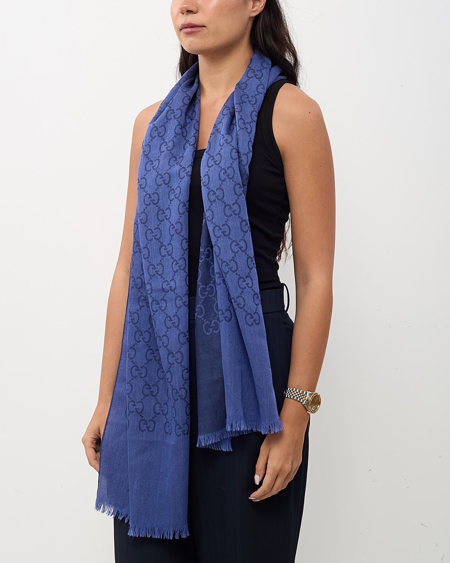 Foulard Twilly en soie monogrammé rose et mors de cheval Gucci