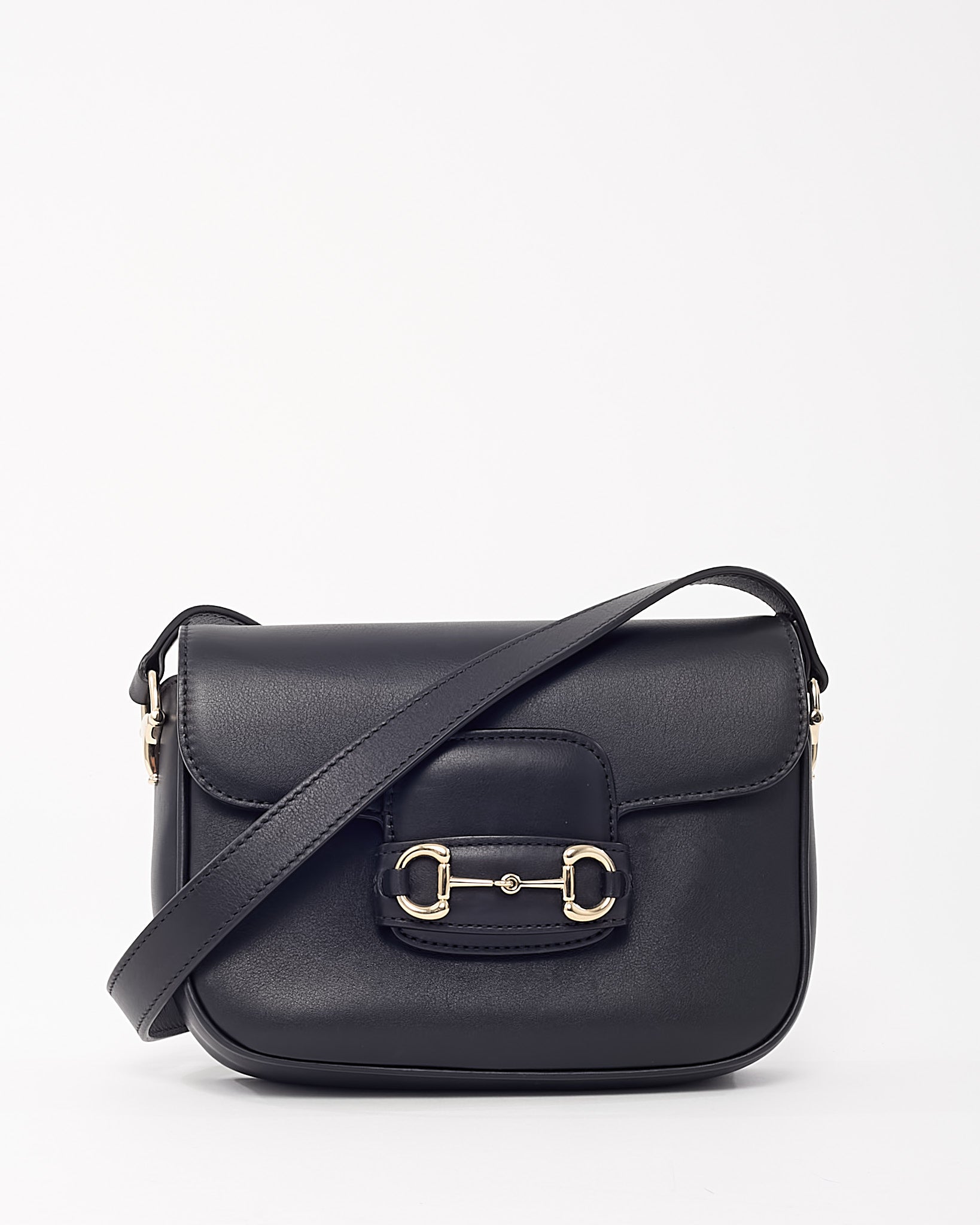 Buy Gucci Black Soft Leather 1955 Small Horsebit Crossbody Bag