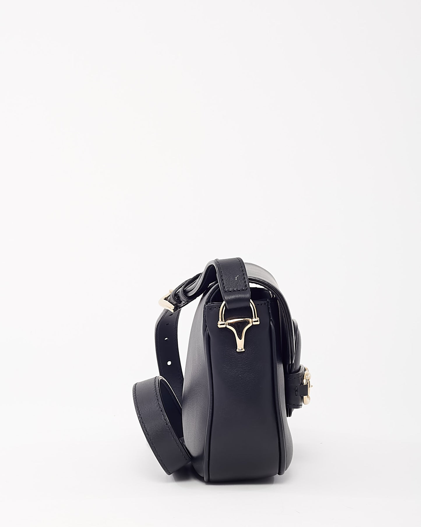 Gucci Black Soft Leather 1955 Small Horsebit Crossbody Bag