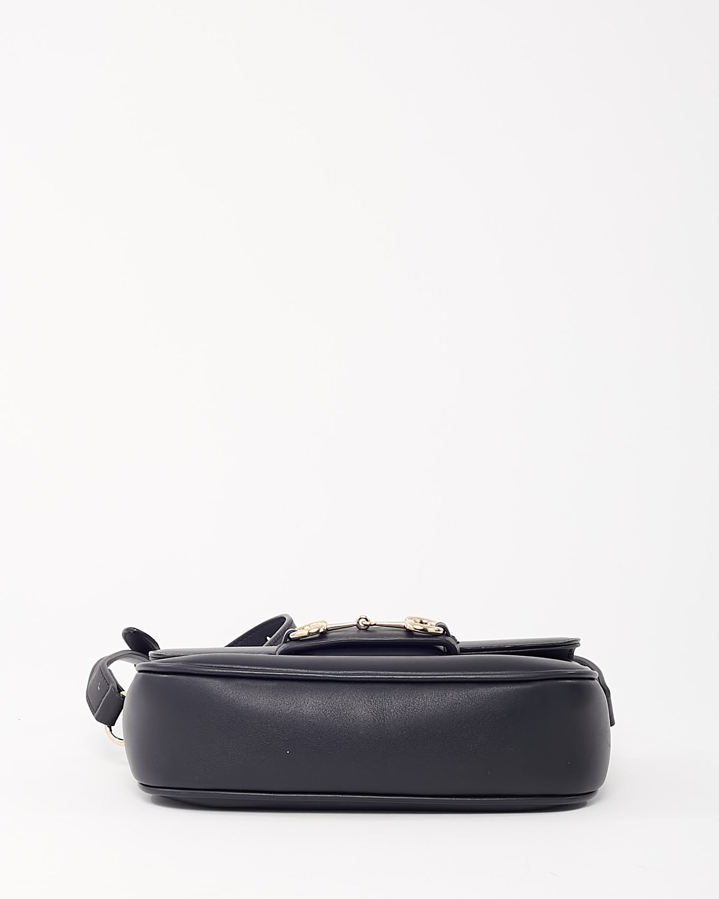 Gucci Black Soft Leather 1955 Small Horsebit Crossbody Bag