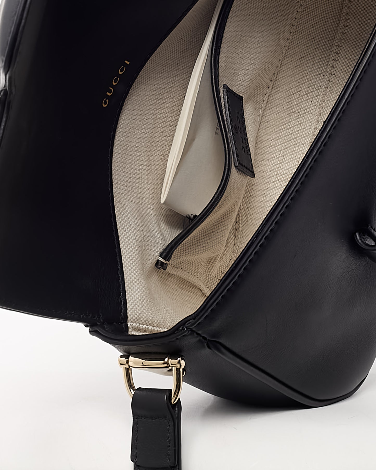 Gucci Black Soft Leather 1955 Small Horsebit Crossbody Bag